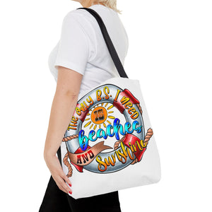 Beaches Sunshine Flip Flop Tote Bag-Phoenix Styles