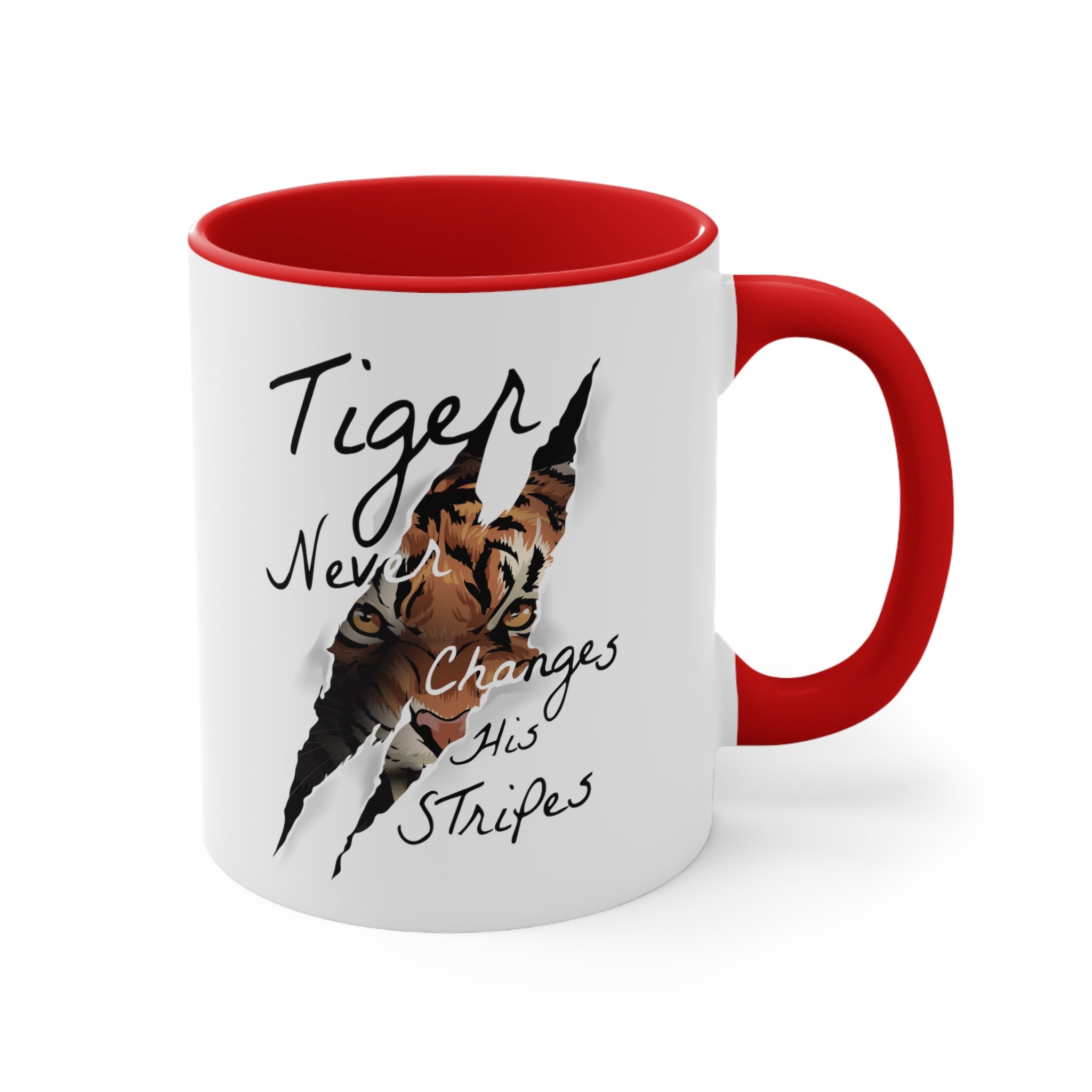 Tiger Never Change His Stripes Accent Coffee Mug, 11oz-Phoenix Styles