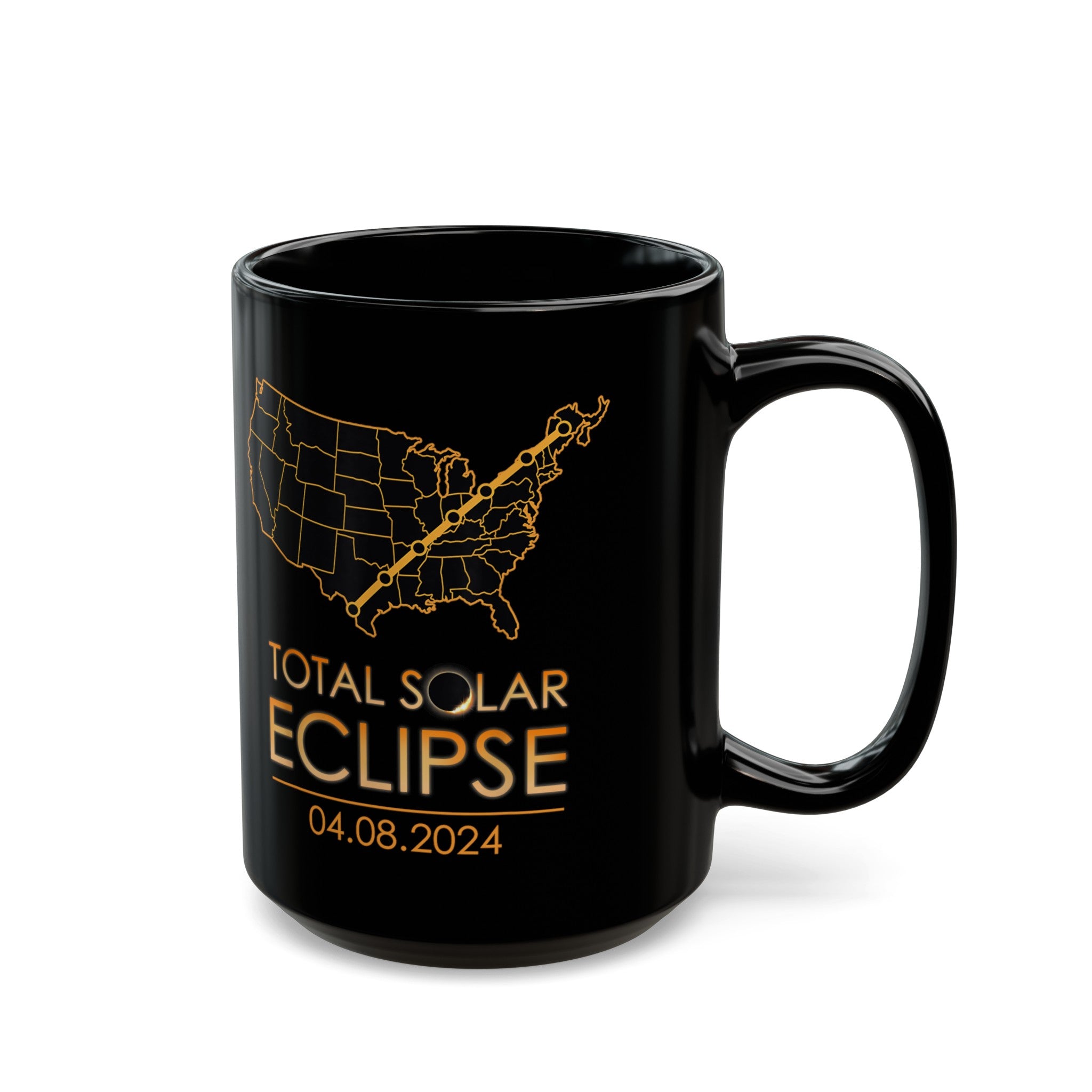 Total Solar Eclipse Black Mug (11oz, 15oz)-Phoenix Styles