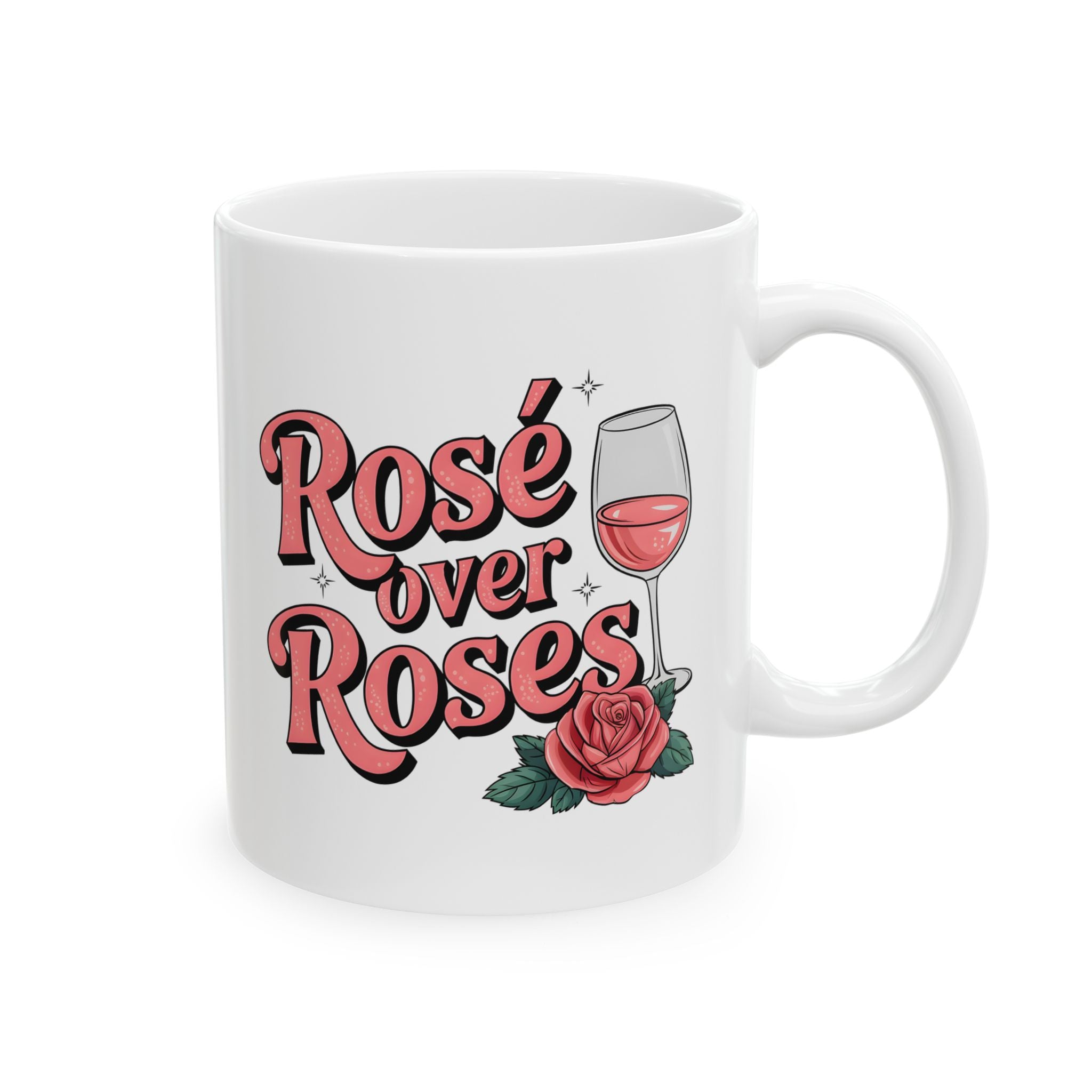 Rose Over Roses Ceramic Mug-Phoenix Styles