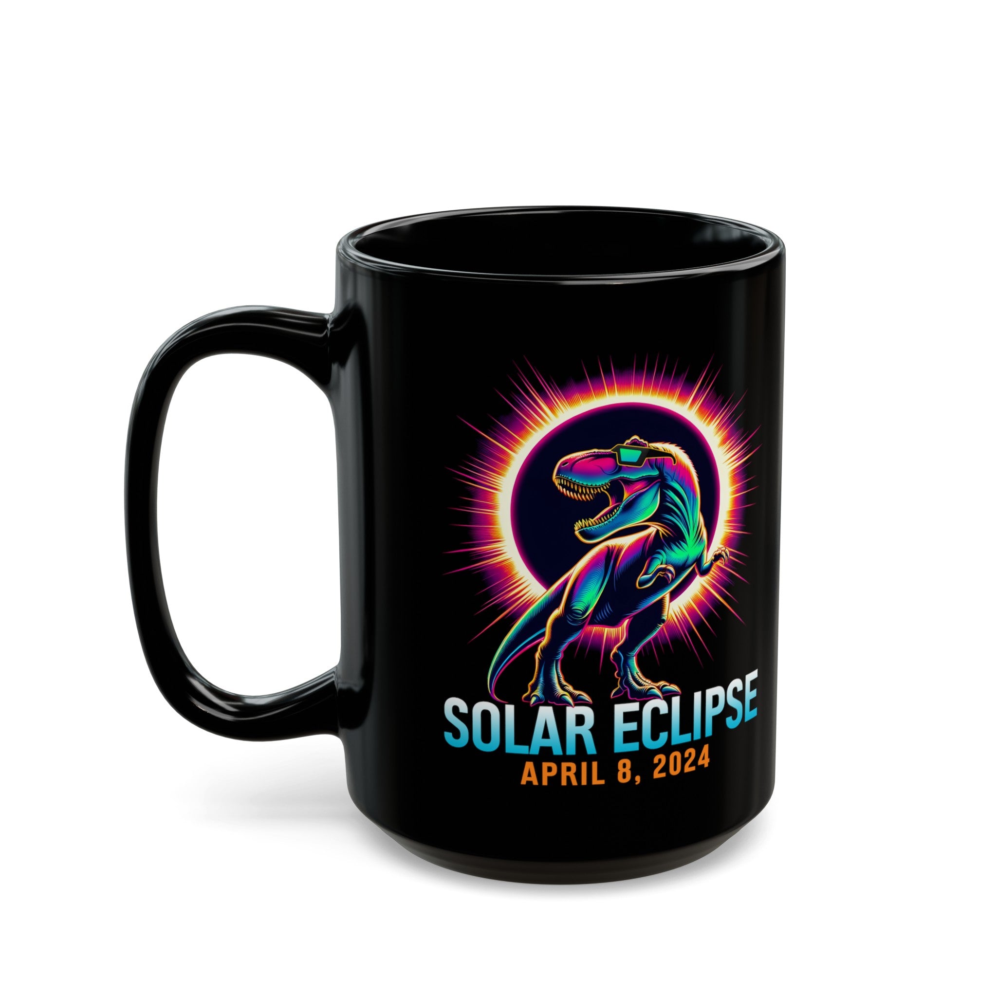 Dino Solar Eclipse Black Mug (11oz, 15oz)-Phoenix Styles