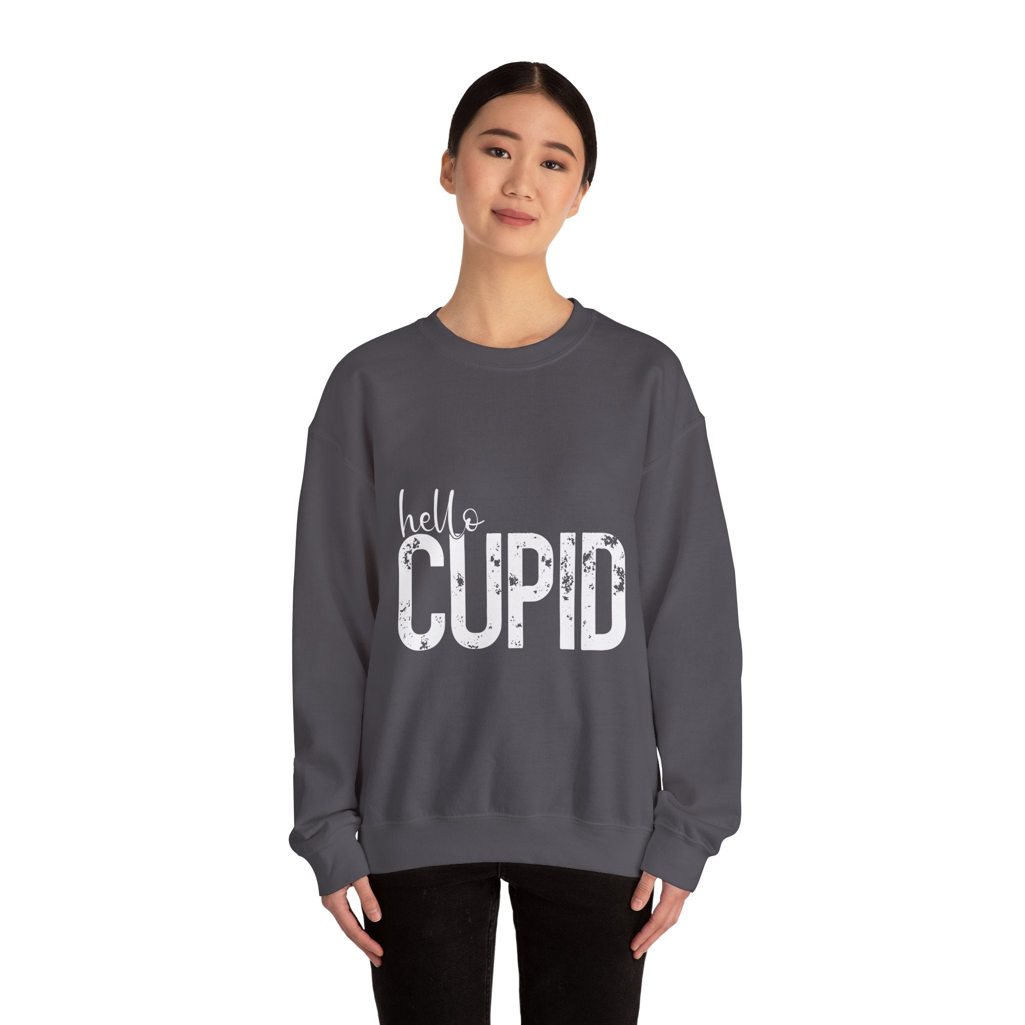 Hello Cupid White Valentine's Day Crewneck Sweatshirt-Phoenix Styles