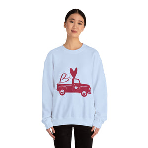 Valentine's Day Truck Crewneck Sweatshirt-Phoenix Styles