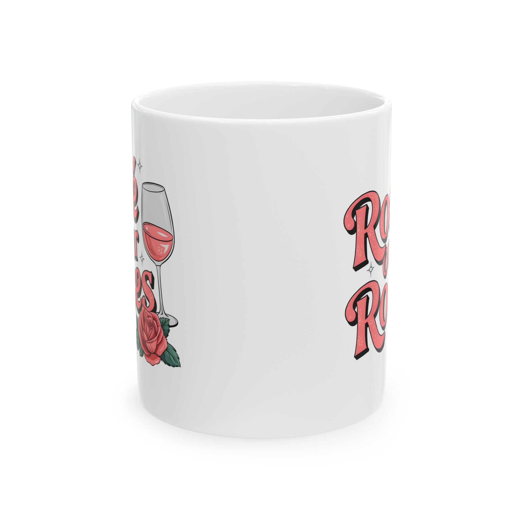 Rose Over Roses Ceramic Mug-Phoenix Styles