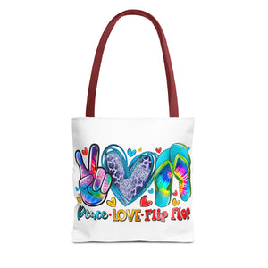 Peace Love Flip Flop Tote Bag-Phoenix Styles