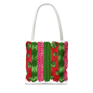 Watermelon Bursh Stroke Tote Bag-Phoenix Styles