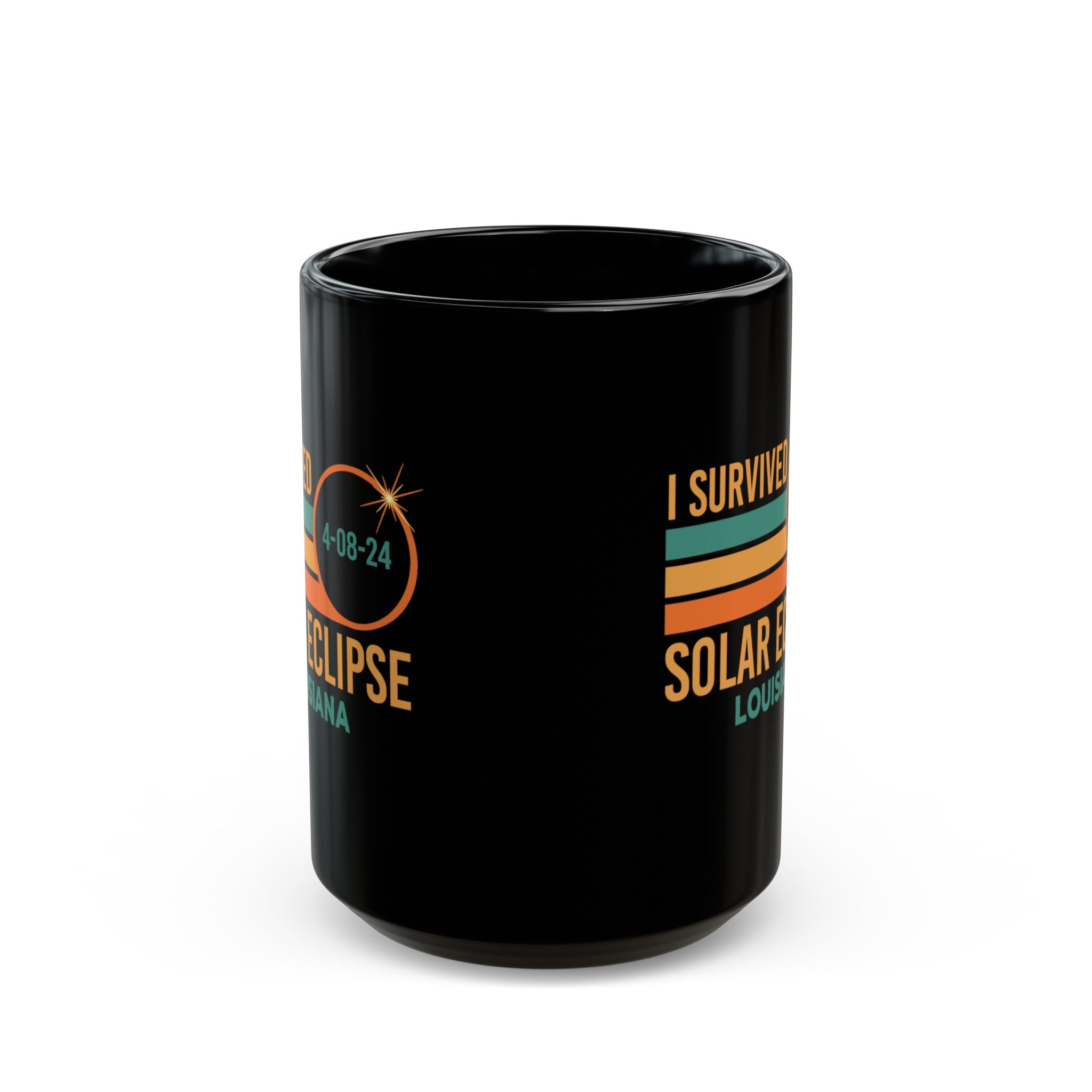 I Survived Solar Eclipse Louisiana Black Mug (11oz, 15oz)-Phoenix Styles