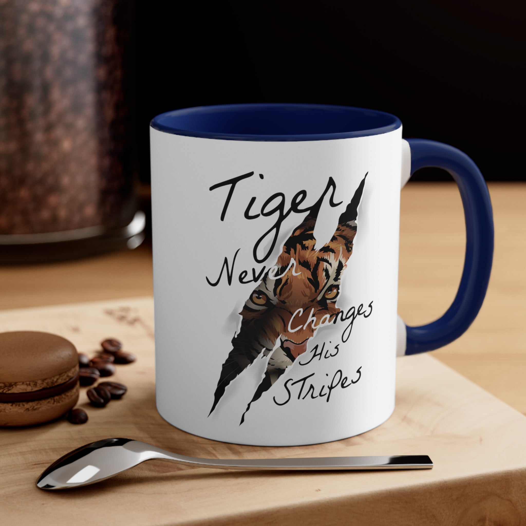 Tiger Never Change His Stripes Accent Coffee Mug, 11oz-Phoenix Styles