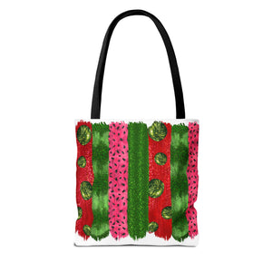 Watermelon Bursh Stroke Tote Bag-Phoenix Styles