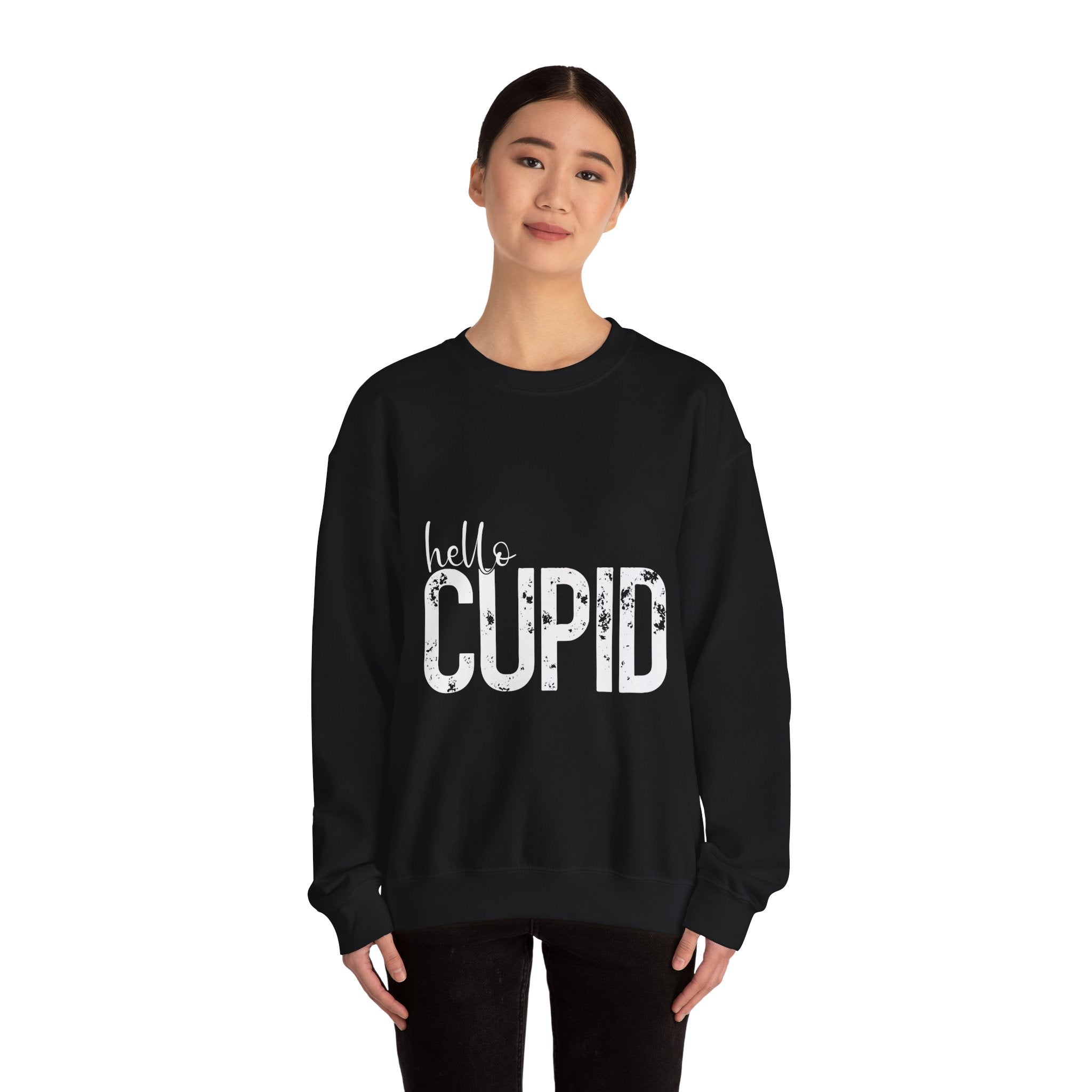 Hello Cupid White Valentine's Day Crewneck Sweatshirt-Phoenix Styles