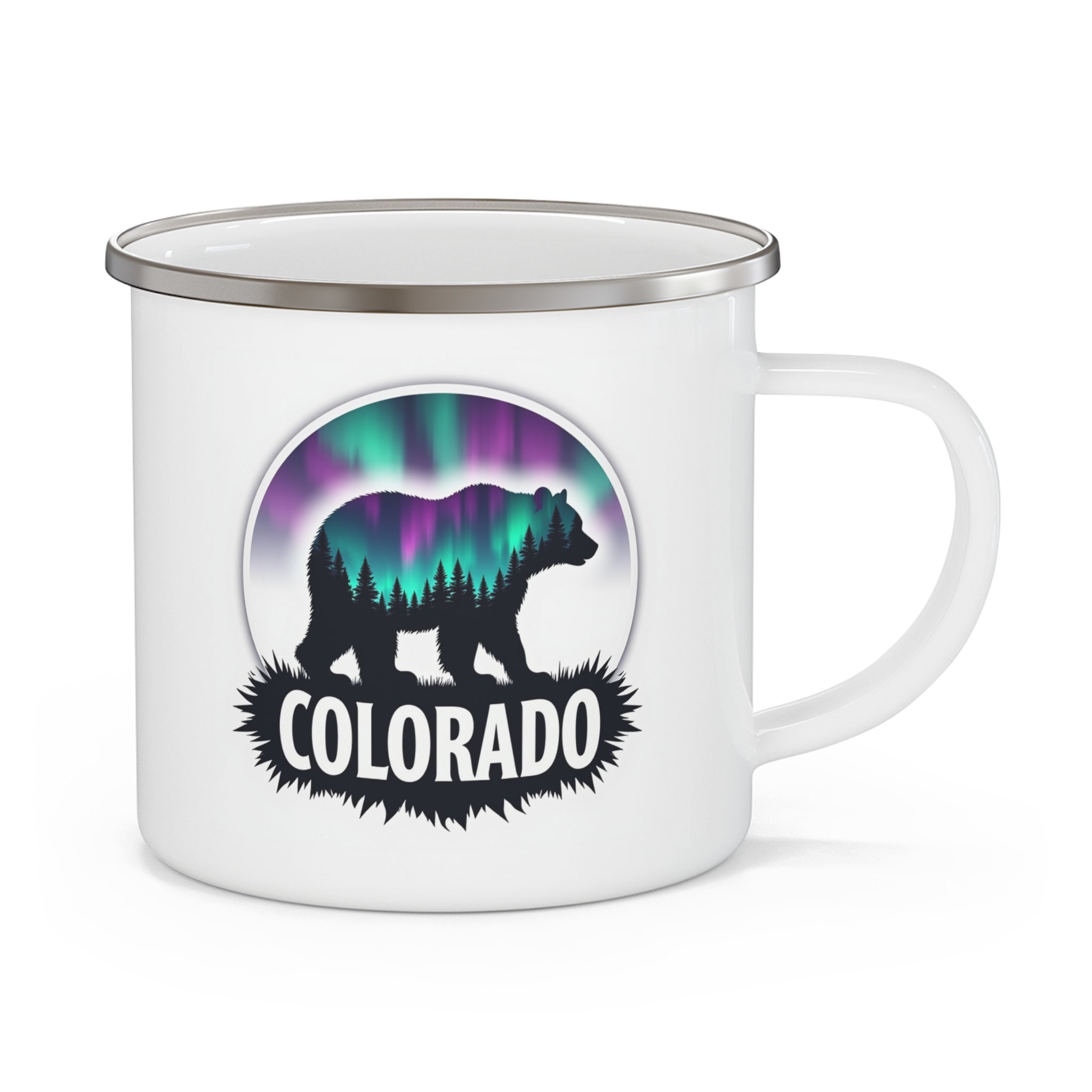 Colorado Bear Enamel Camping Mug - Adventure Inspired Travel Mug for Outdoor Lovers