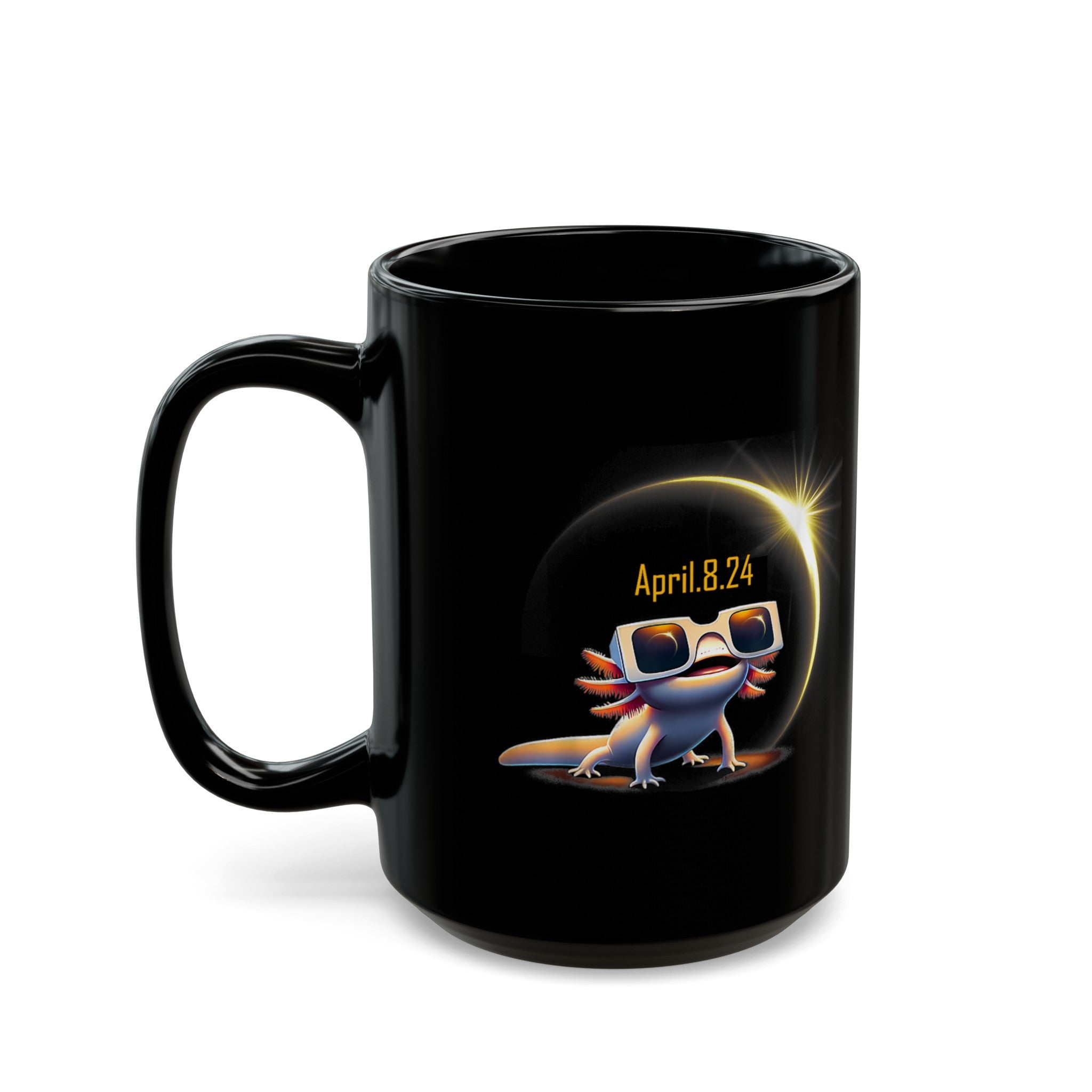 Solar Eclipse Lizard Black Mug (11oz, 15oz)-Phoenix Styles