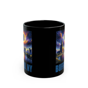 Buffalo NY Solar Eclipse Black Mug (11oz, 15oz)-Phoenix Styles