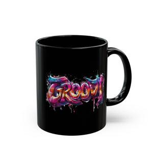 Groovy Black Mug (11oz, 15oz)-Phoenix Styles