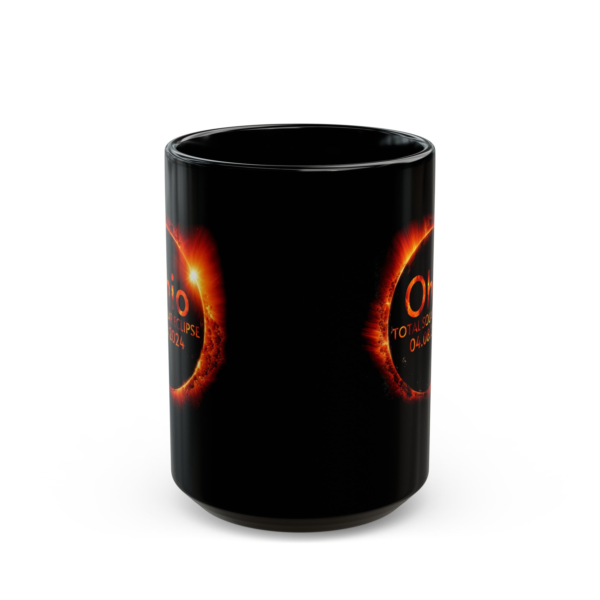 Ohio Solar Eclipse Black Mug (11oz, 15oz)-Phoenix Styles