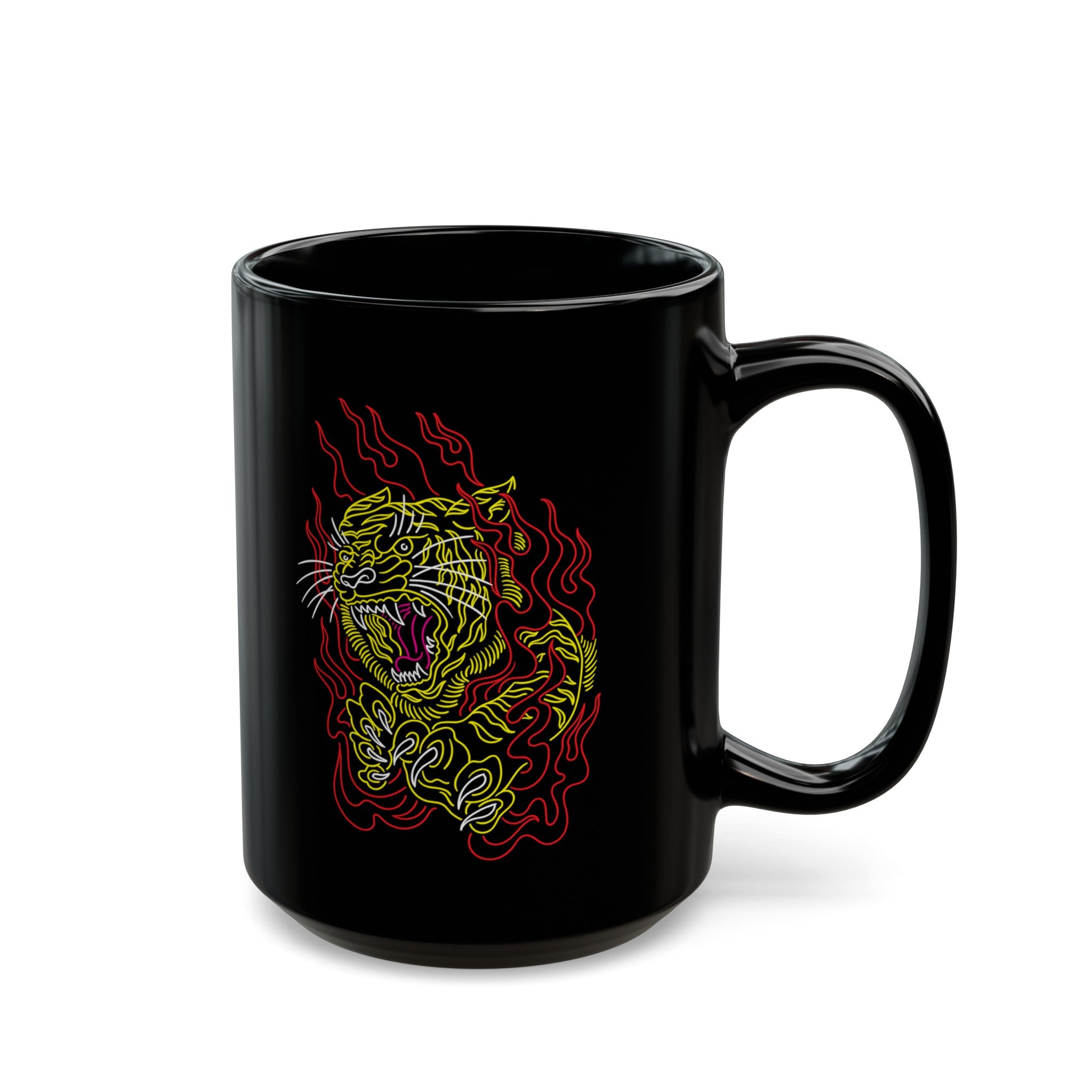 Tiger Black Mug (11oz, 15oz)-Phoenix Styles