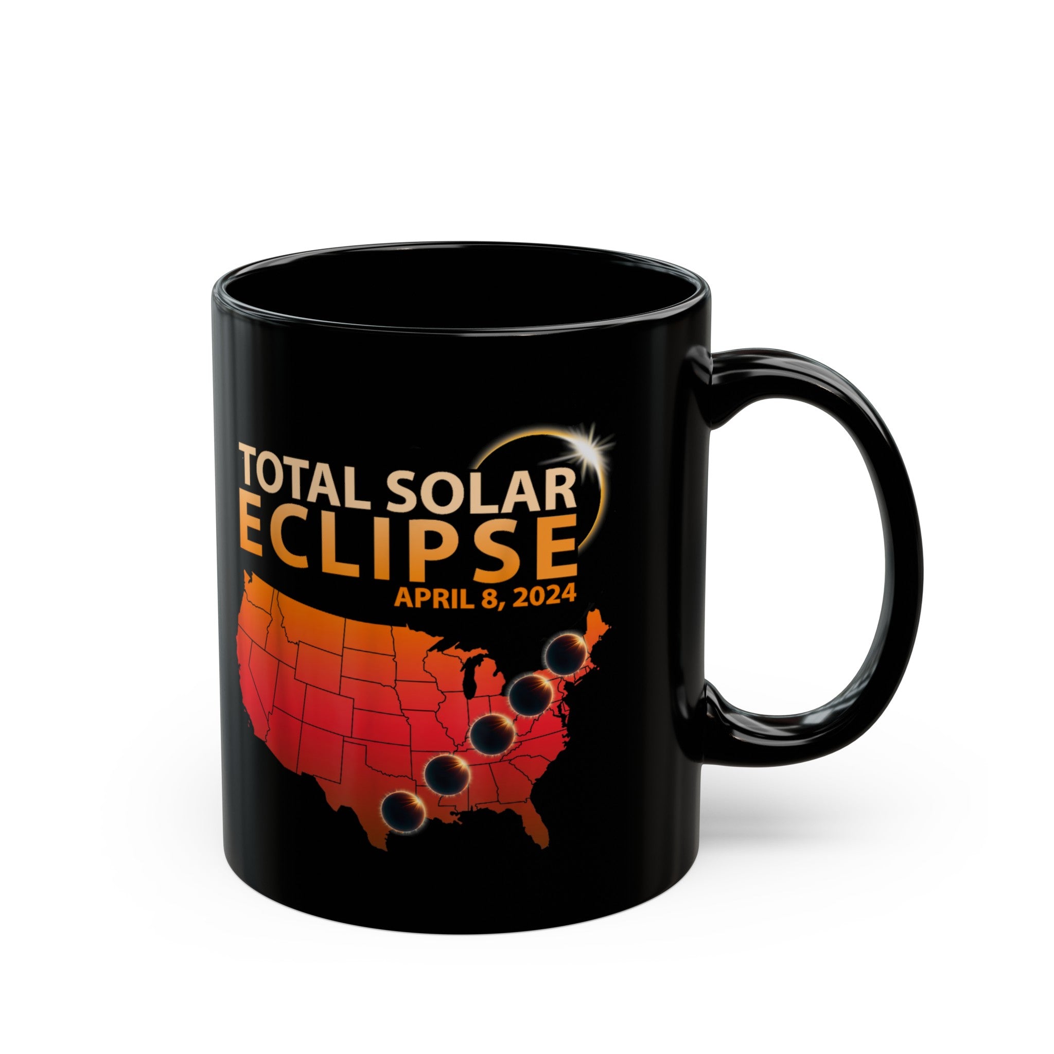 Total Solar Eclipse Black Mug (11oz, 15oz)-Phoenix Styles