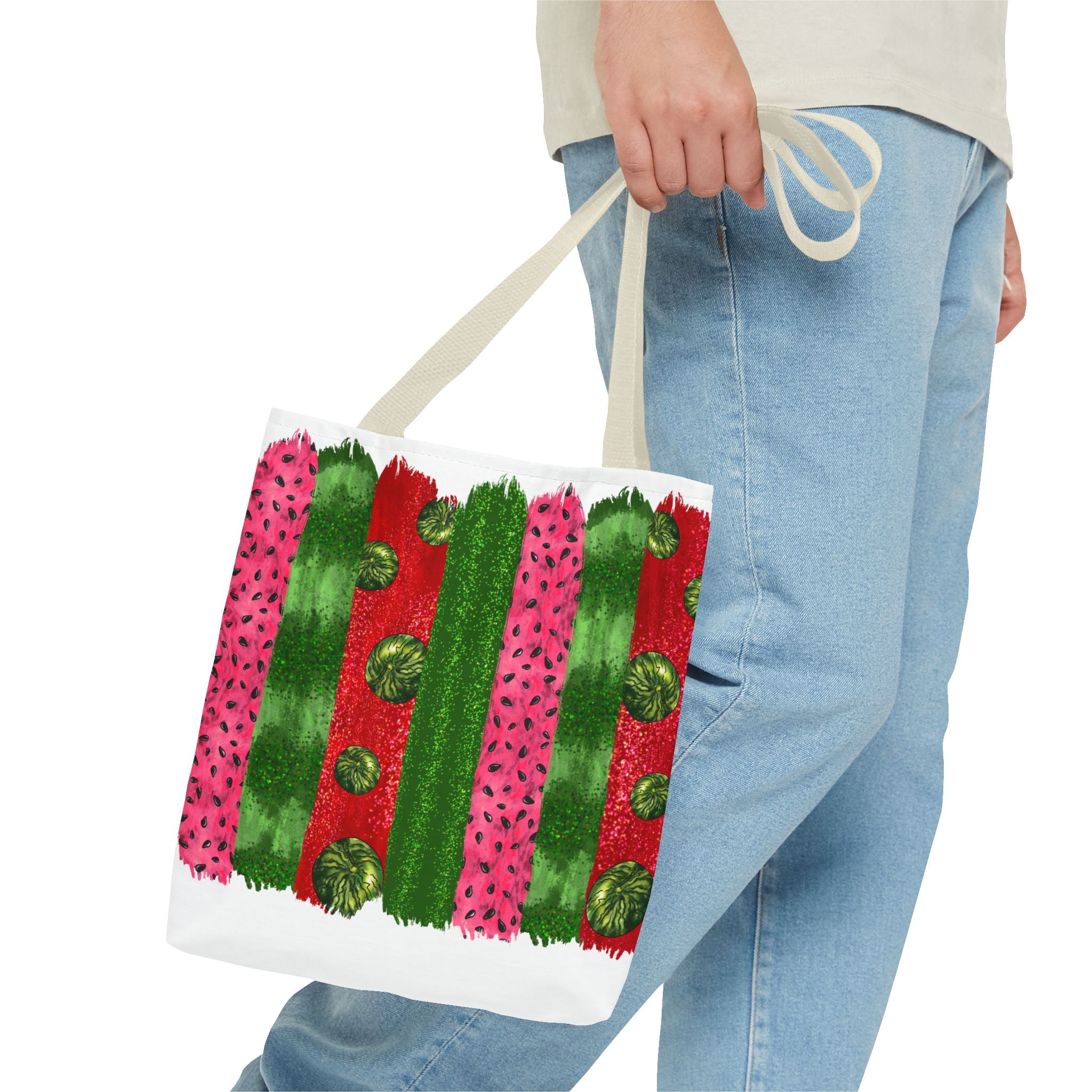 Watermelon Bursh Stroke Tote Bag-Phoenix Styles