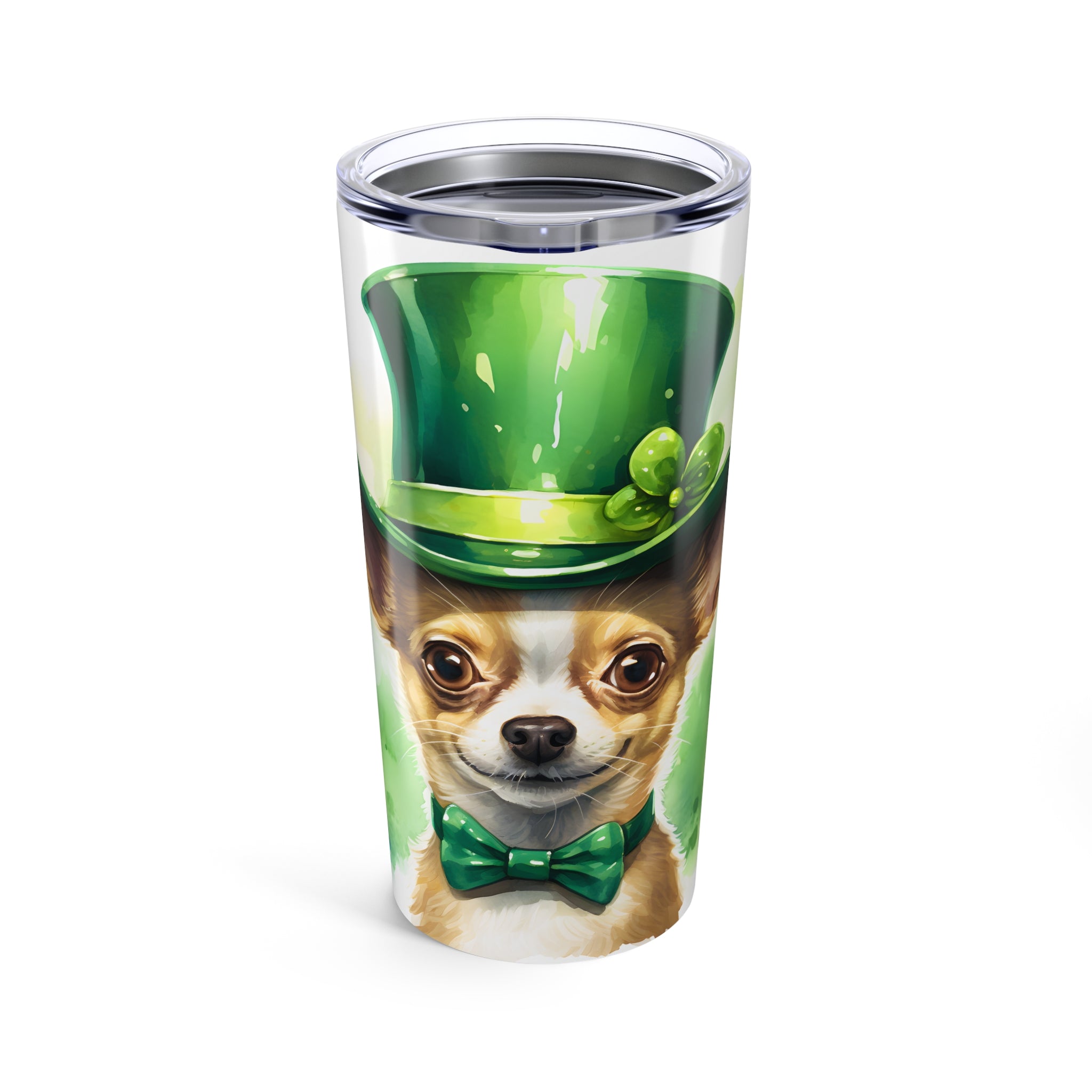 Chihuahua- St. Patrick's Day Dog Tumbler with Green Theme