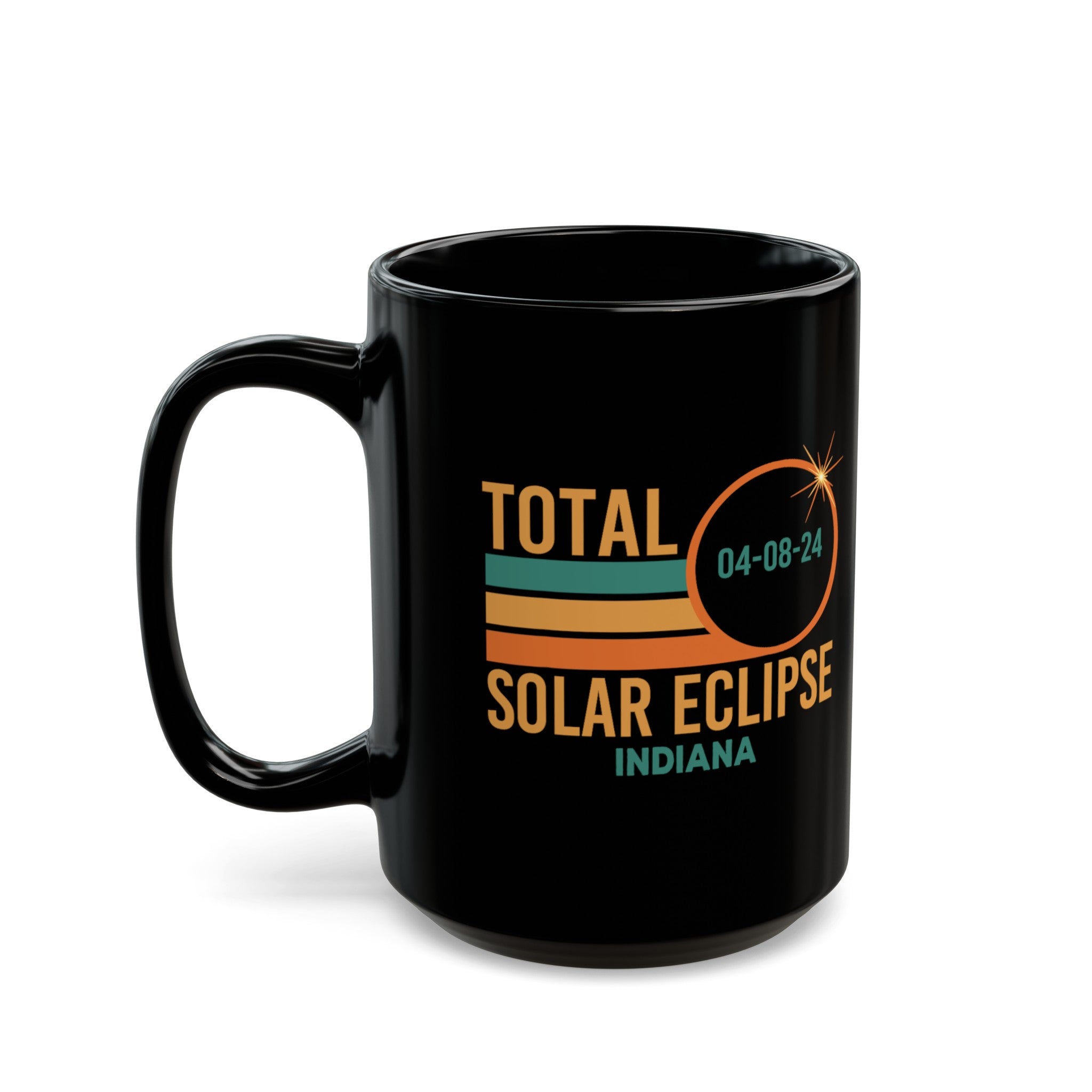 Total Solar Eclipse- Indiana Black Mug (11oz, 15oz)-Phoenix Styles