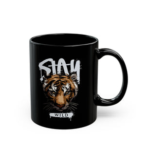 Stay Wild Tiger Black Mug (11oz, 15oz)-Phoenix Styles