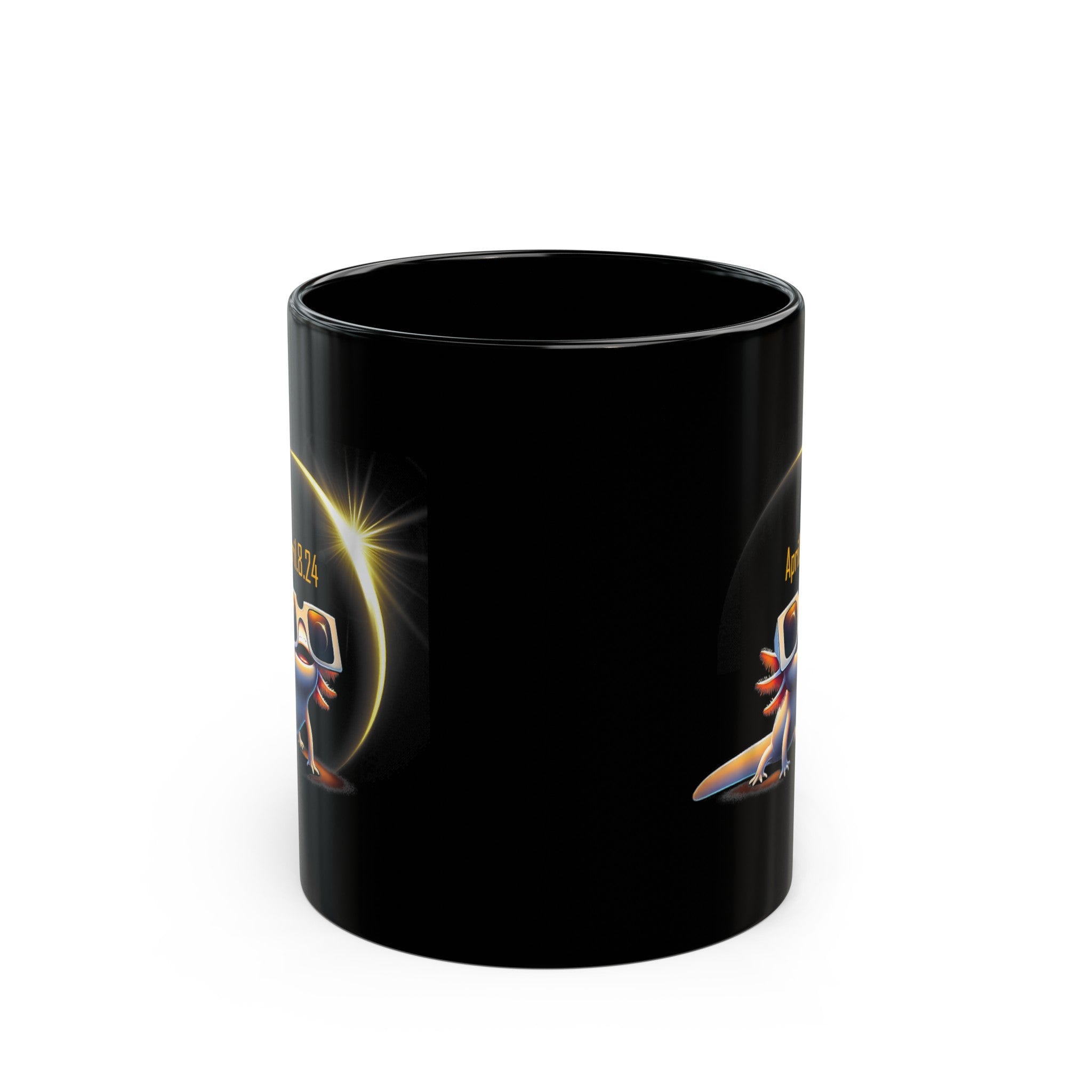 Solar Eclipse Lizard Black Mug (11oz, 15oz)-Phoenix Styles