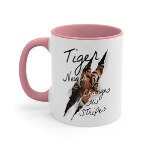 Tiger Never Change His Stripes Accent Coffee Mug, 11oz-Phoenix Styles