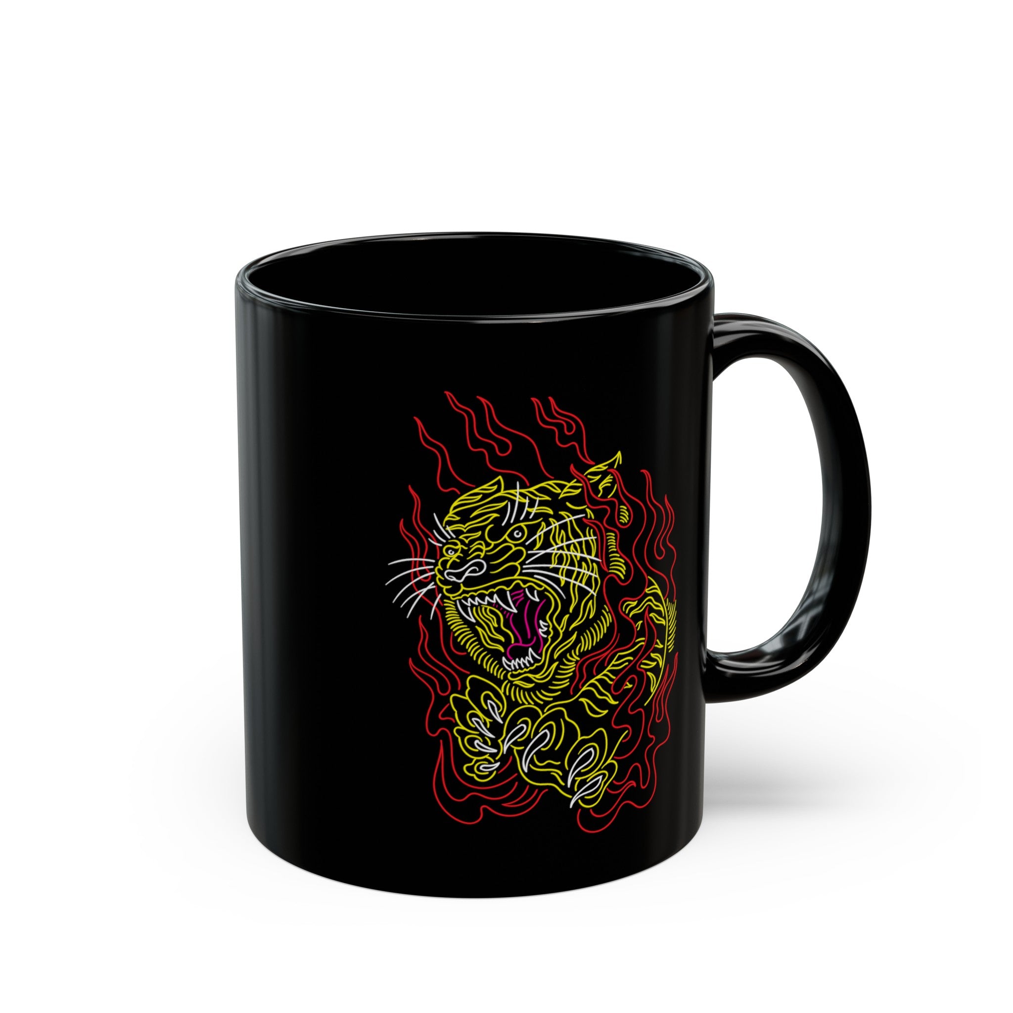 Tiger Black Mug (11oz, 15oz)-Phoenix Styles