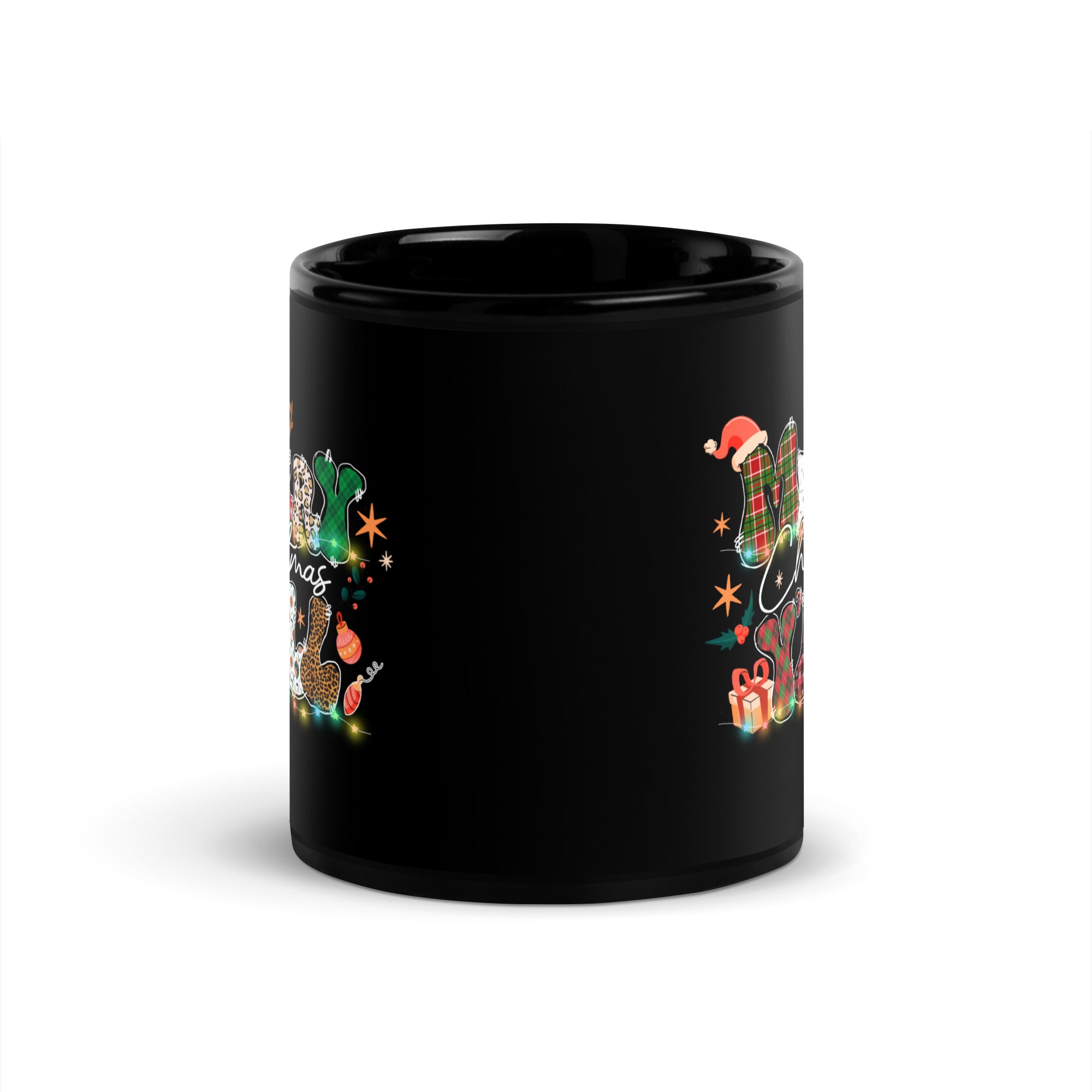 Merry Christmas Yall Black Glossy Mug-Phoenix Styles