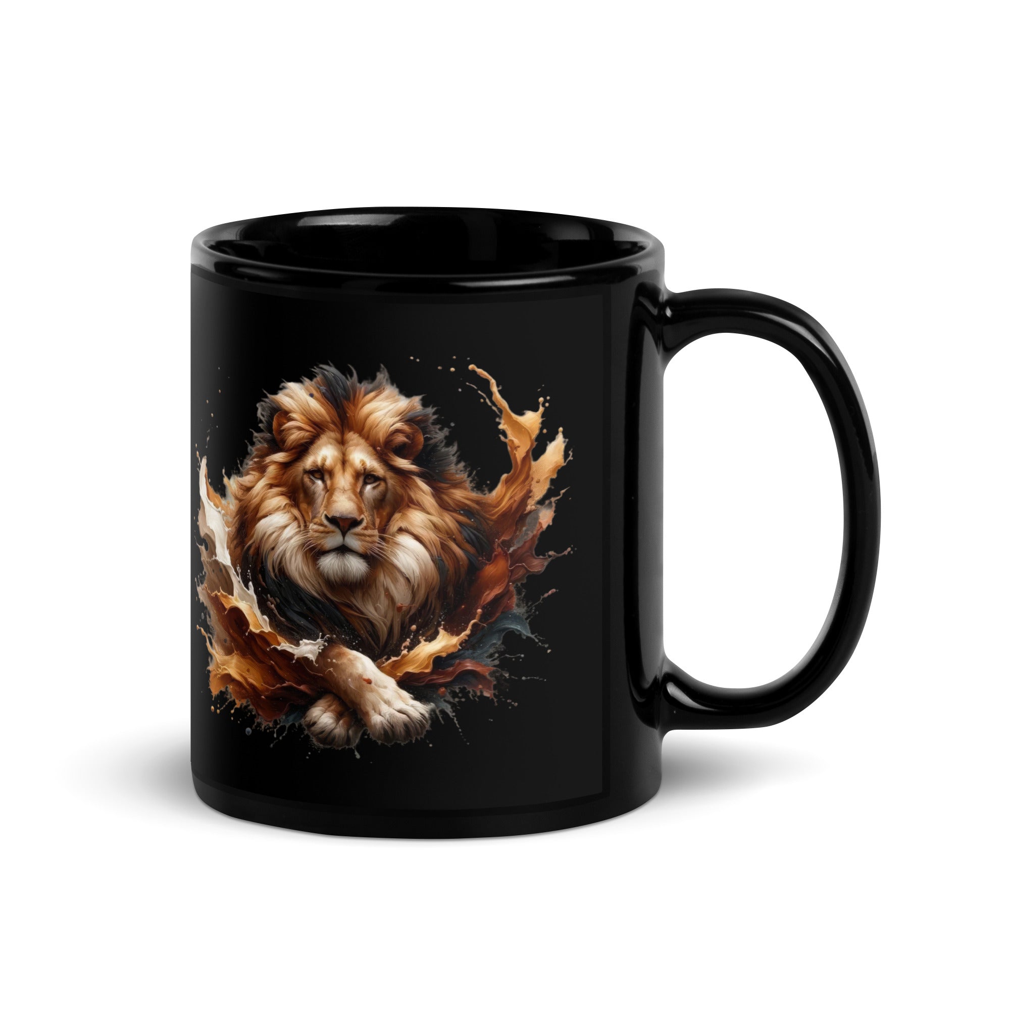 Lion Black Mug-Phoenix Styles