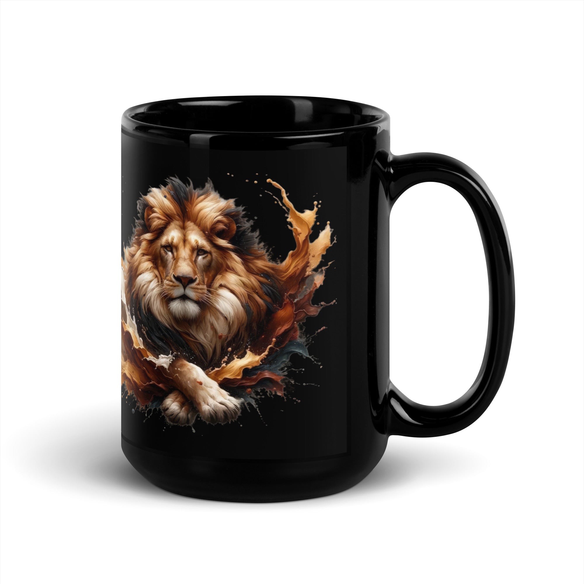 Lion Black Mug-Phoenix Styles