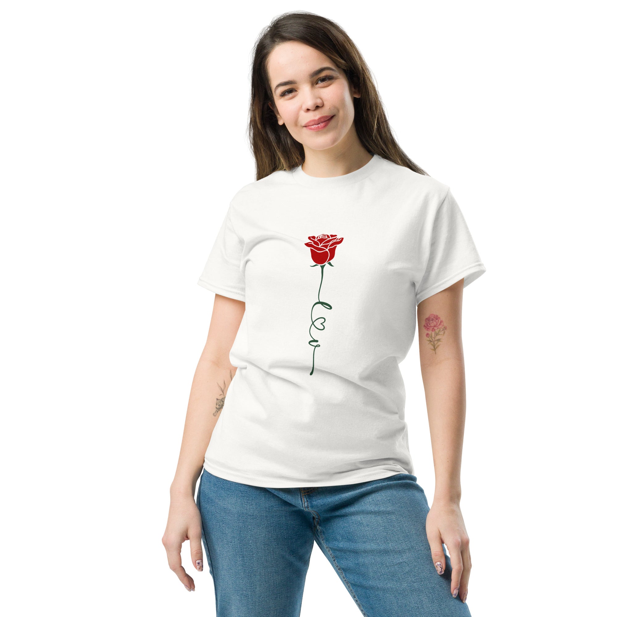 Red Rose Unisex classic tee-Phoenix Styles