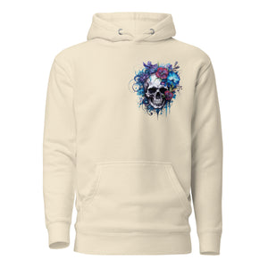 Purple and Blue Floral Skull Unisex Hoodie-Phoenix Styles