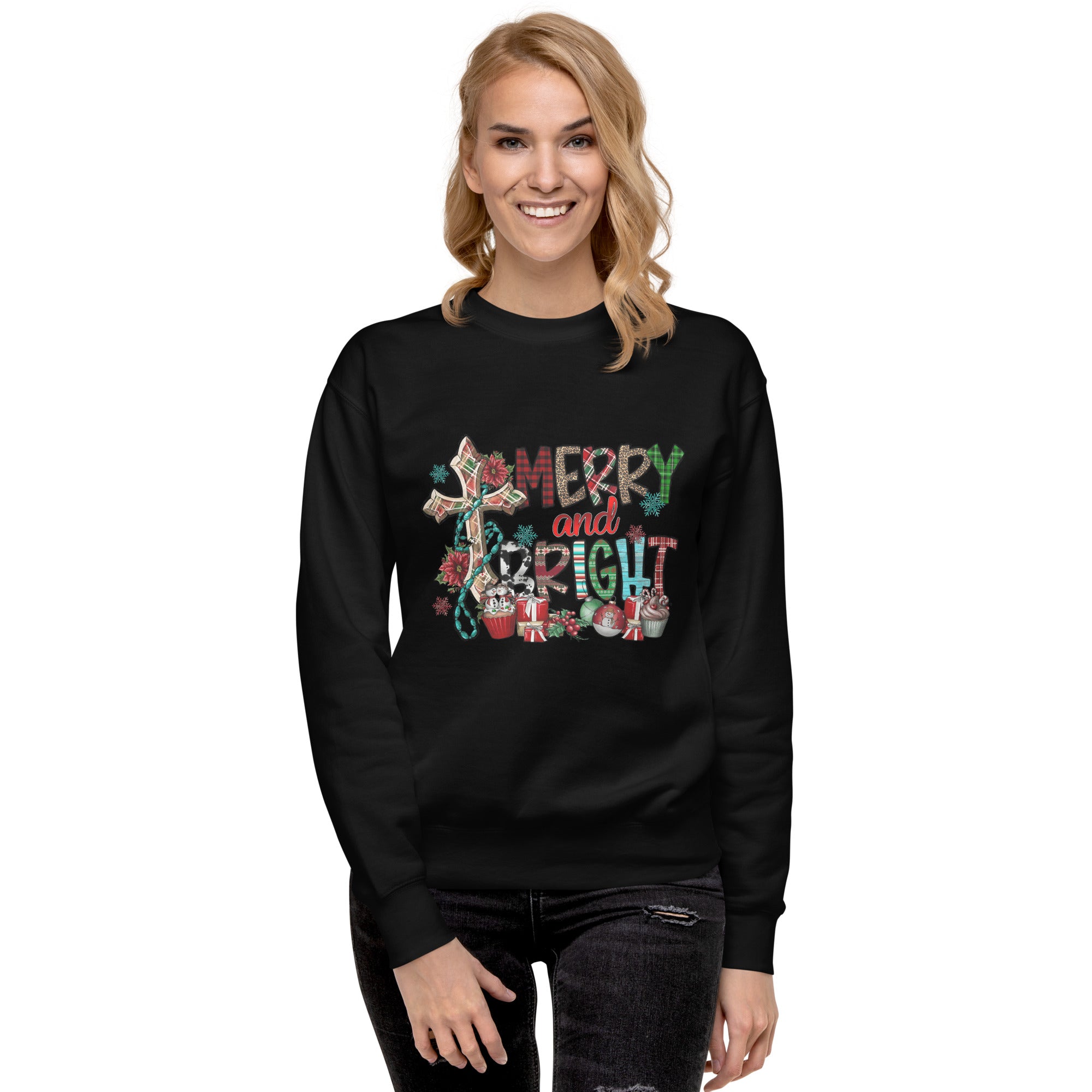 Merry and Bright Premium Sweatshirt-Phoenix Styles