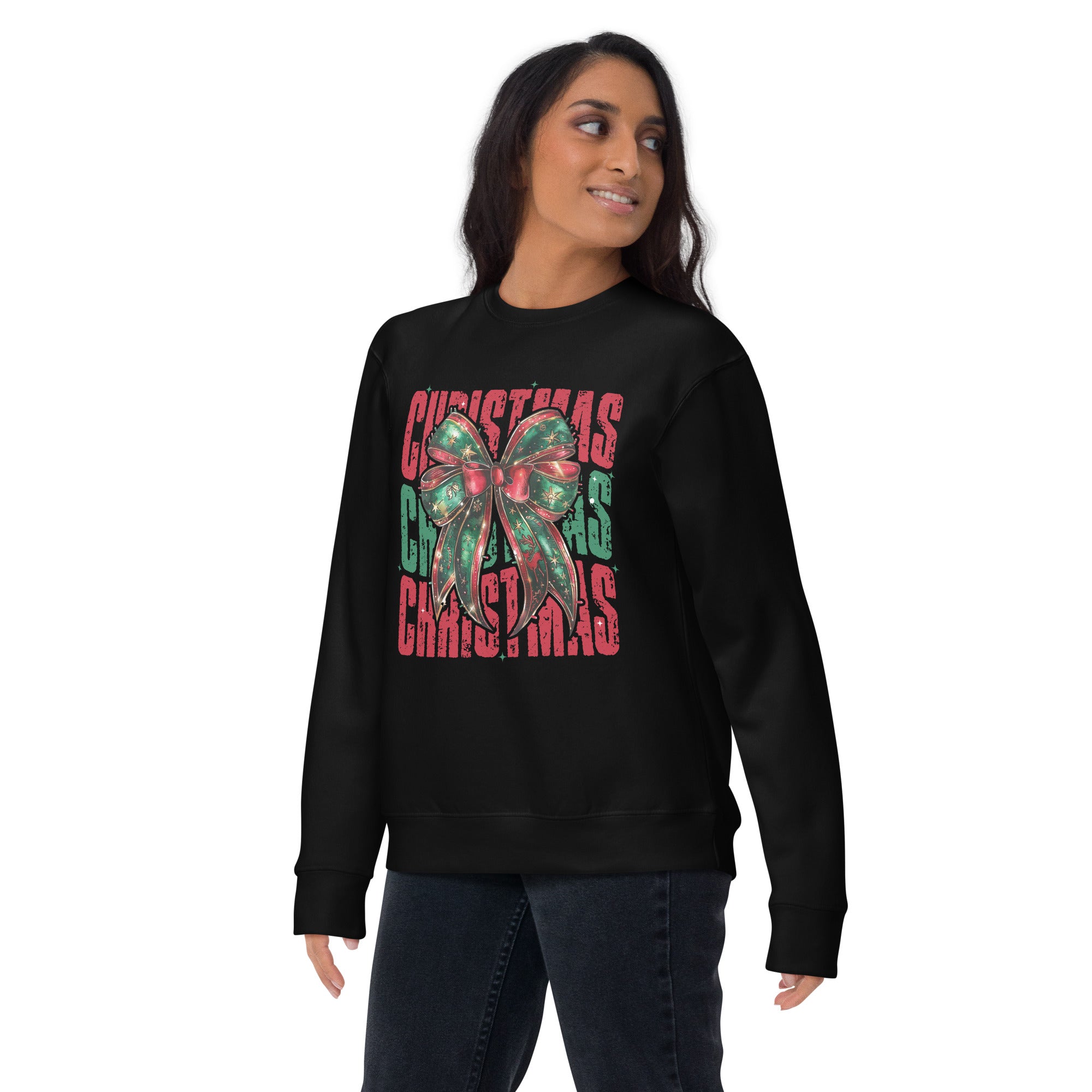 Holiday Coquette Bow Unisex Premium Sweatshirt-Phoenix Styles