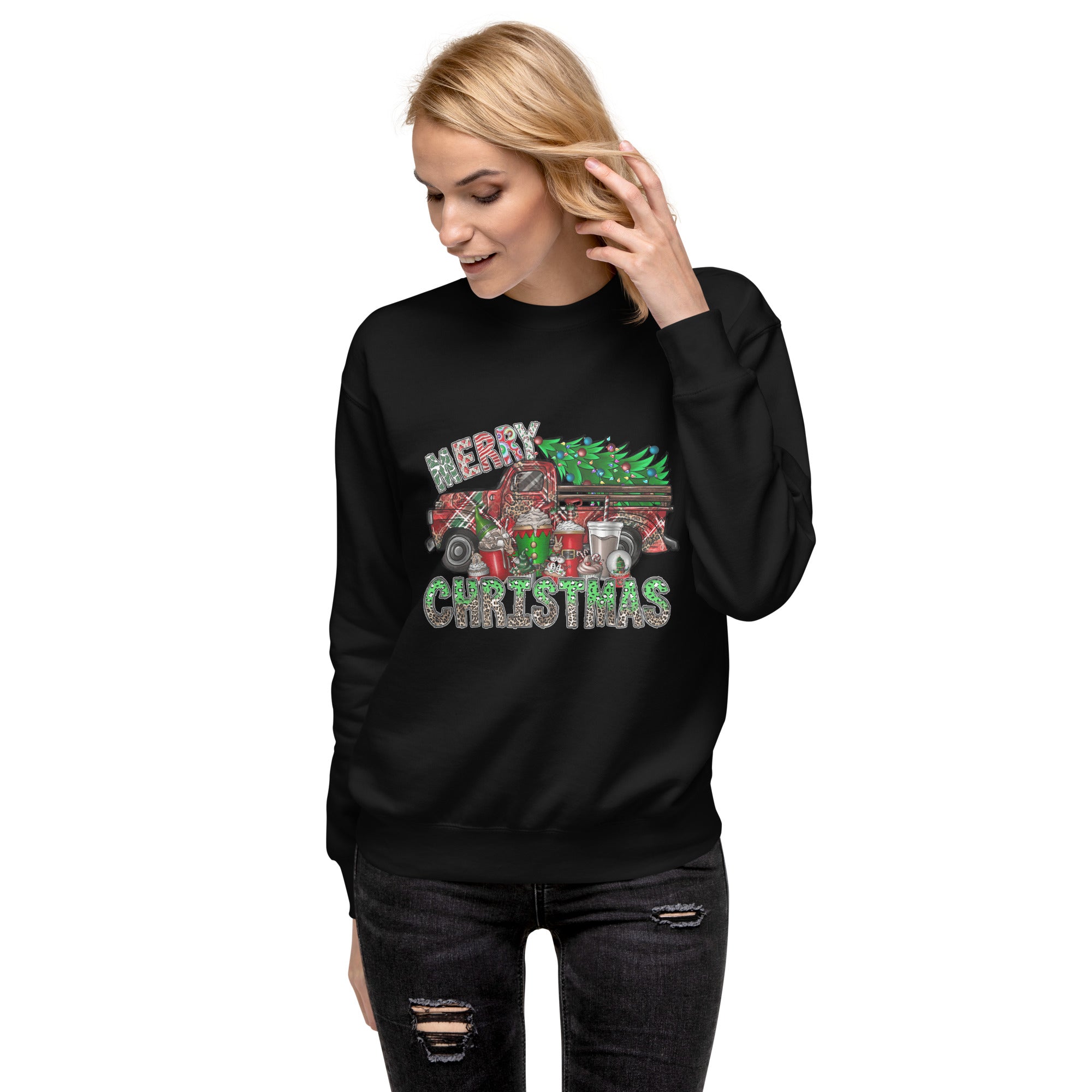 Merry Christmas Truck Unisex Premium Sweatshirt-Phoenix Styles