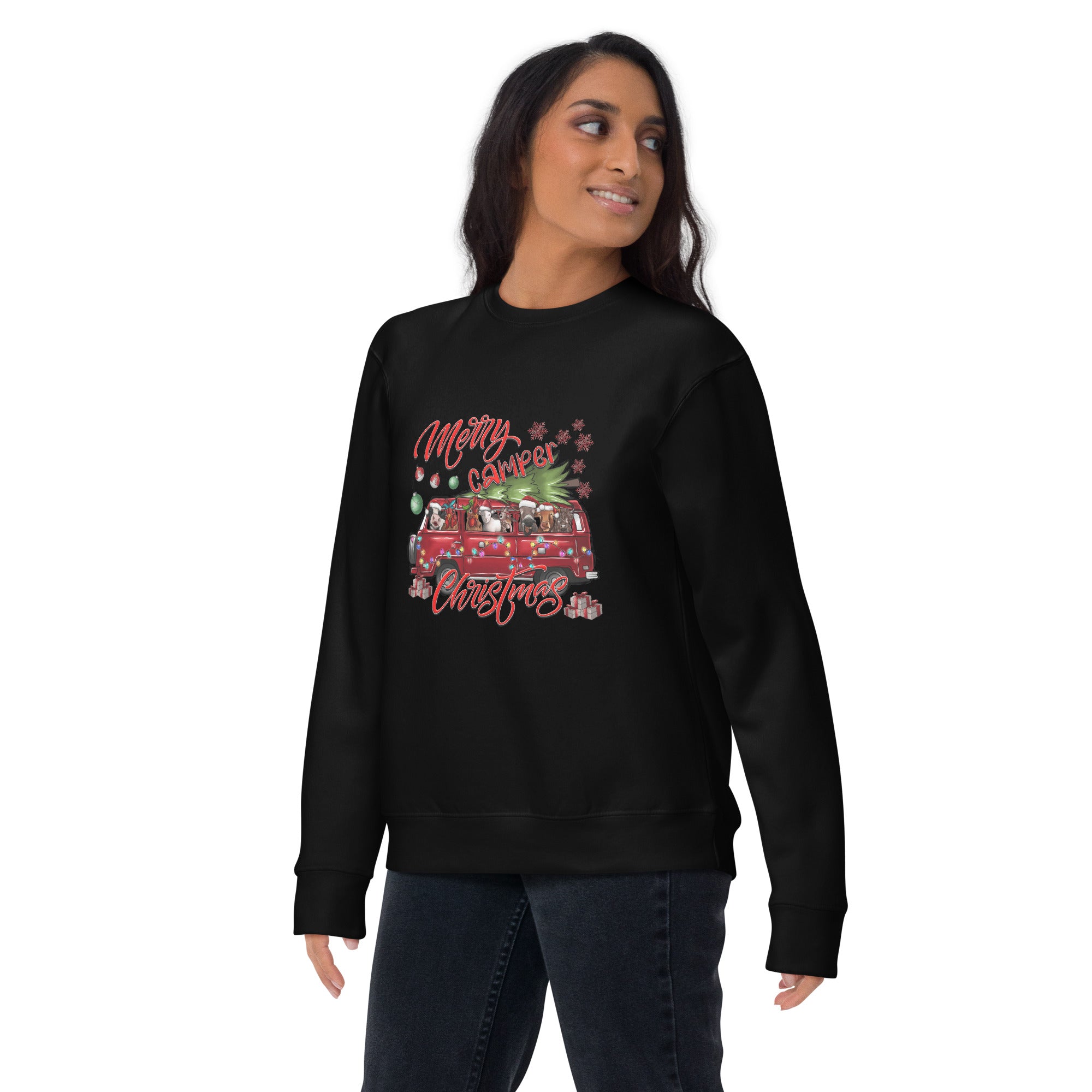 Merry Christmas Camper Van Premium Sweatshirt-Phoenix Styles