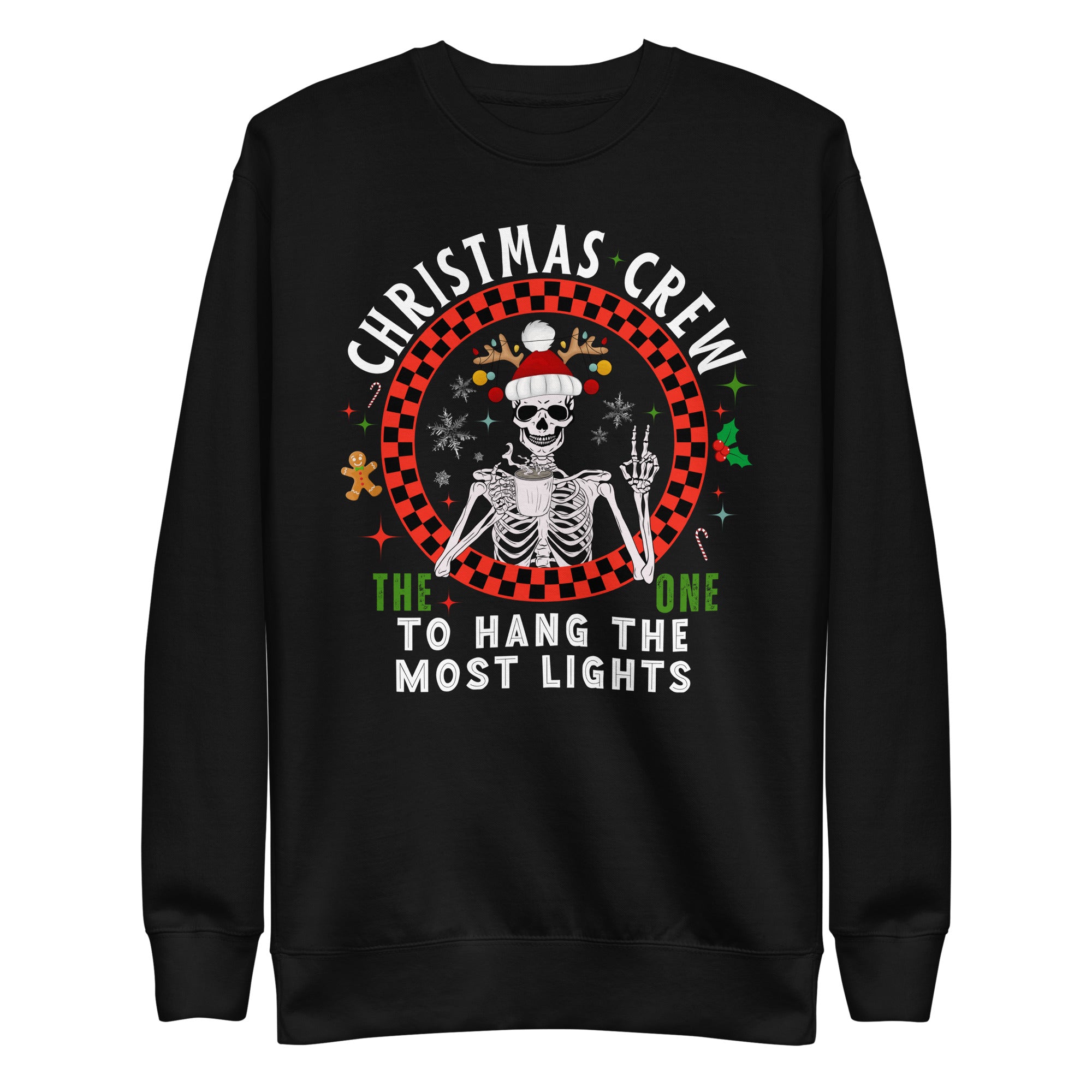 Christmas Crew- The One To Hang The Most Christmas Lights Unisex Premium Sweatshirt-Phoenix Styles