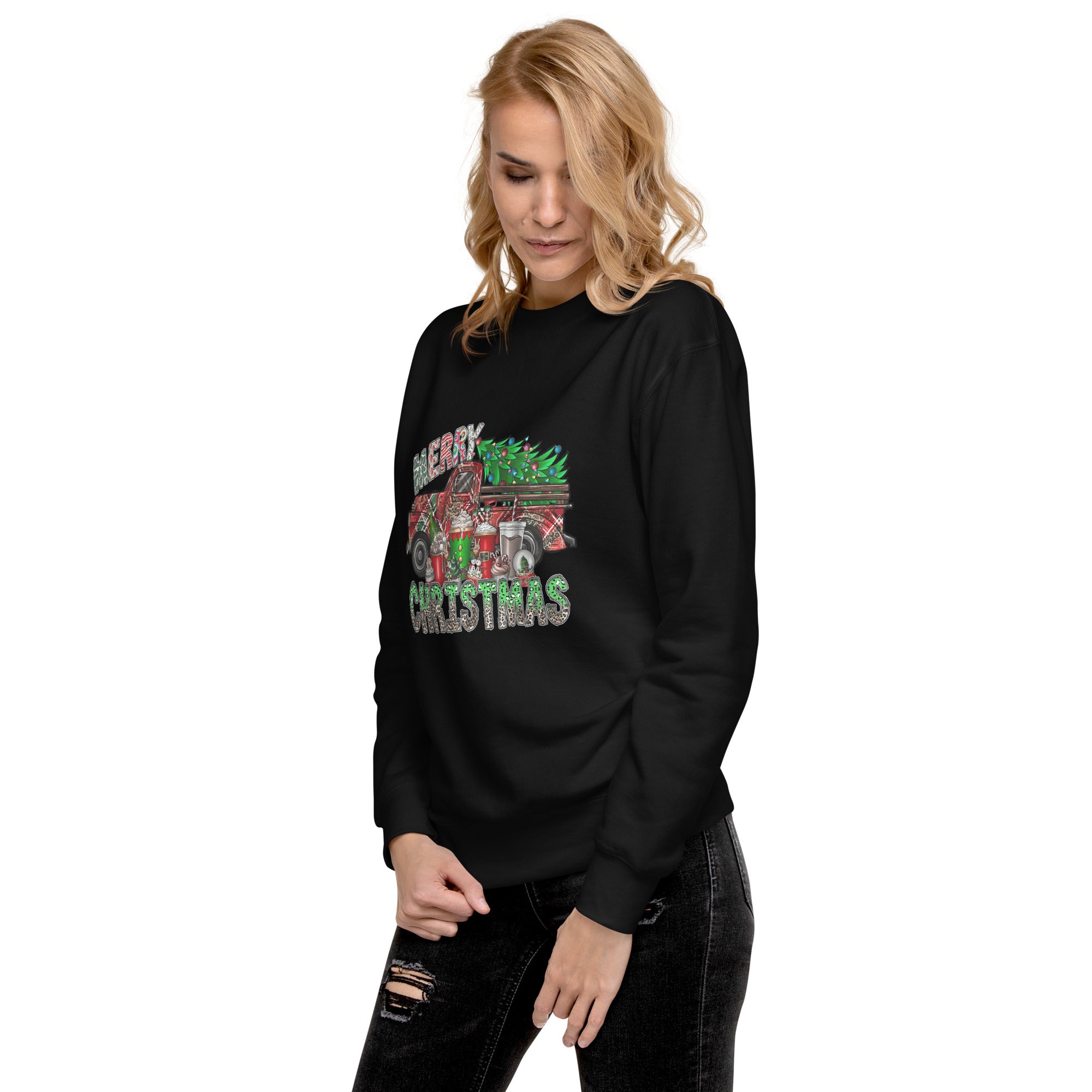 Merry Christmas Truck Unisex Premium Sweatshirt-Phoenix Styles