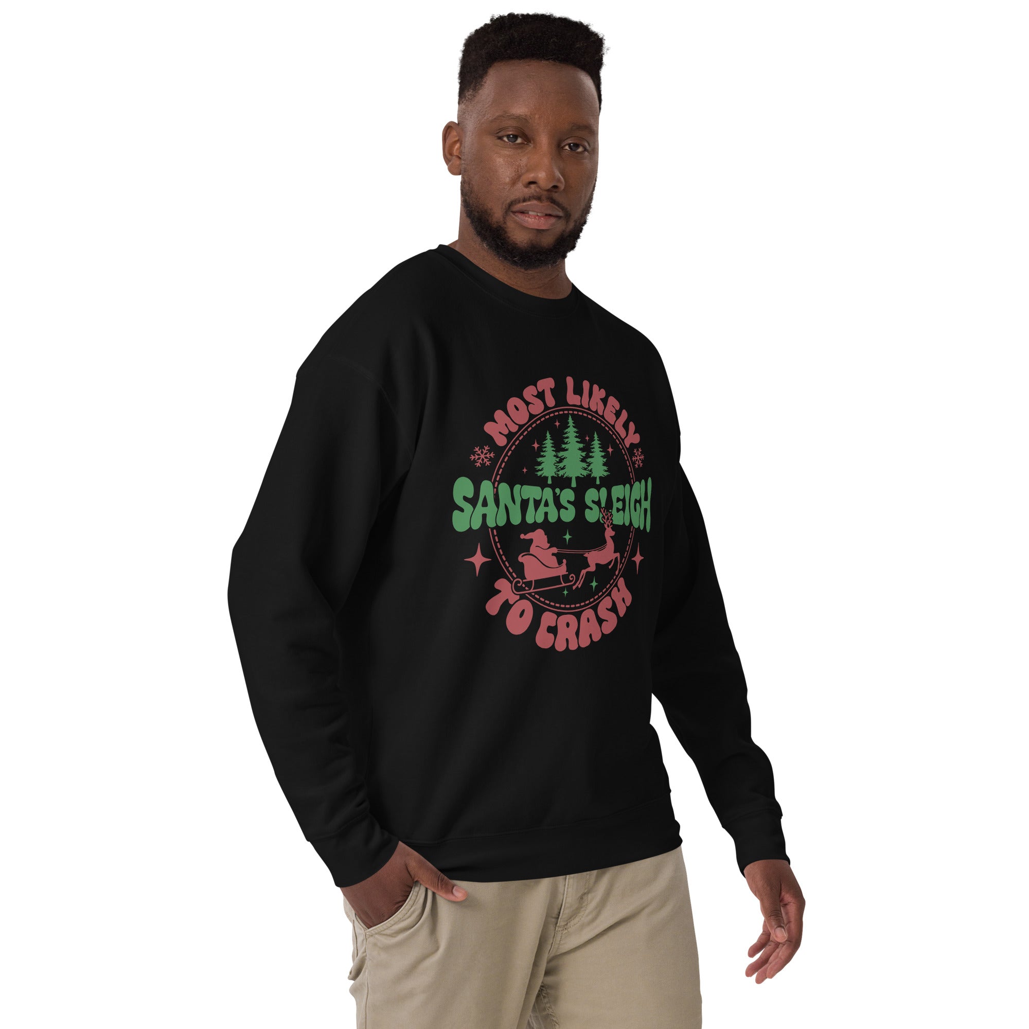 Most Likely To Crash Santa's Sleigh Unisex Premium Sweatshirt-Phoenix Styles