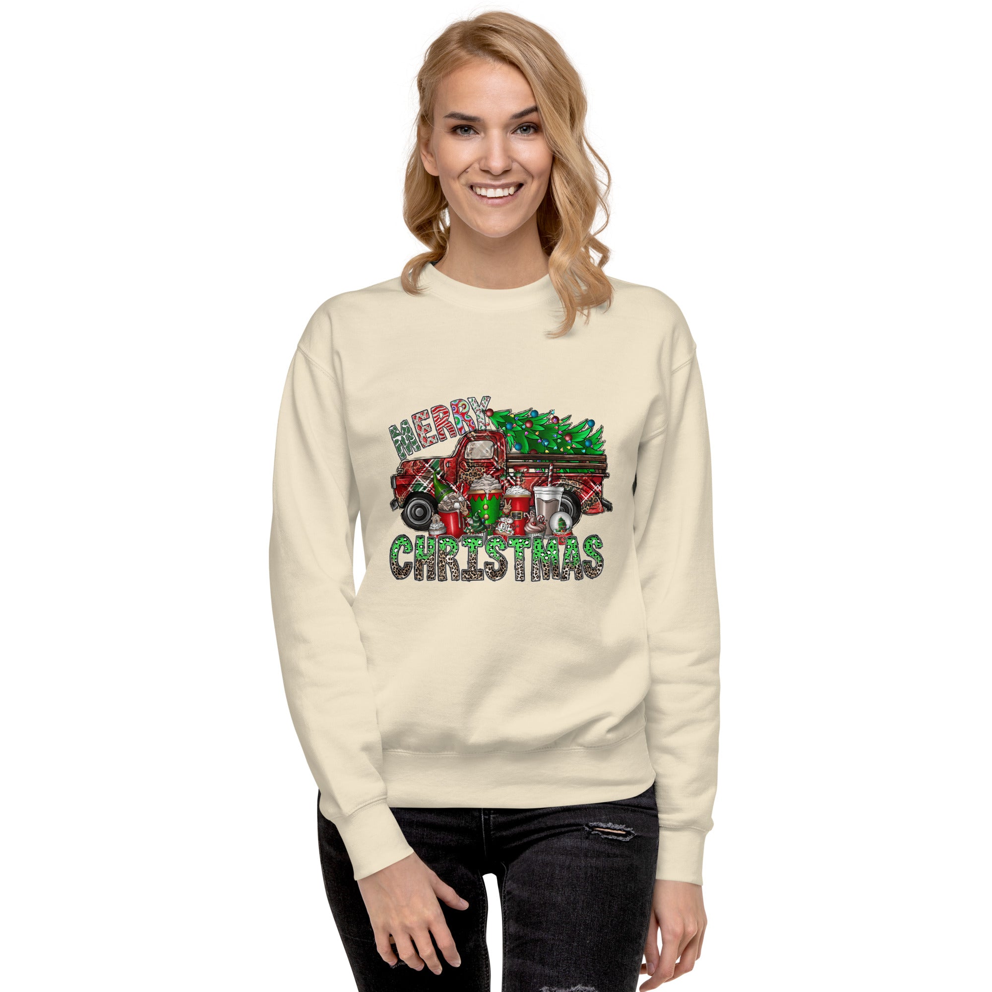 Merry Christmas Truck Unisex Premium Sweatshirt-Phoenix Styles