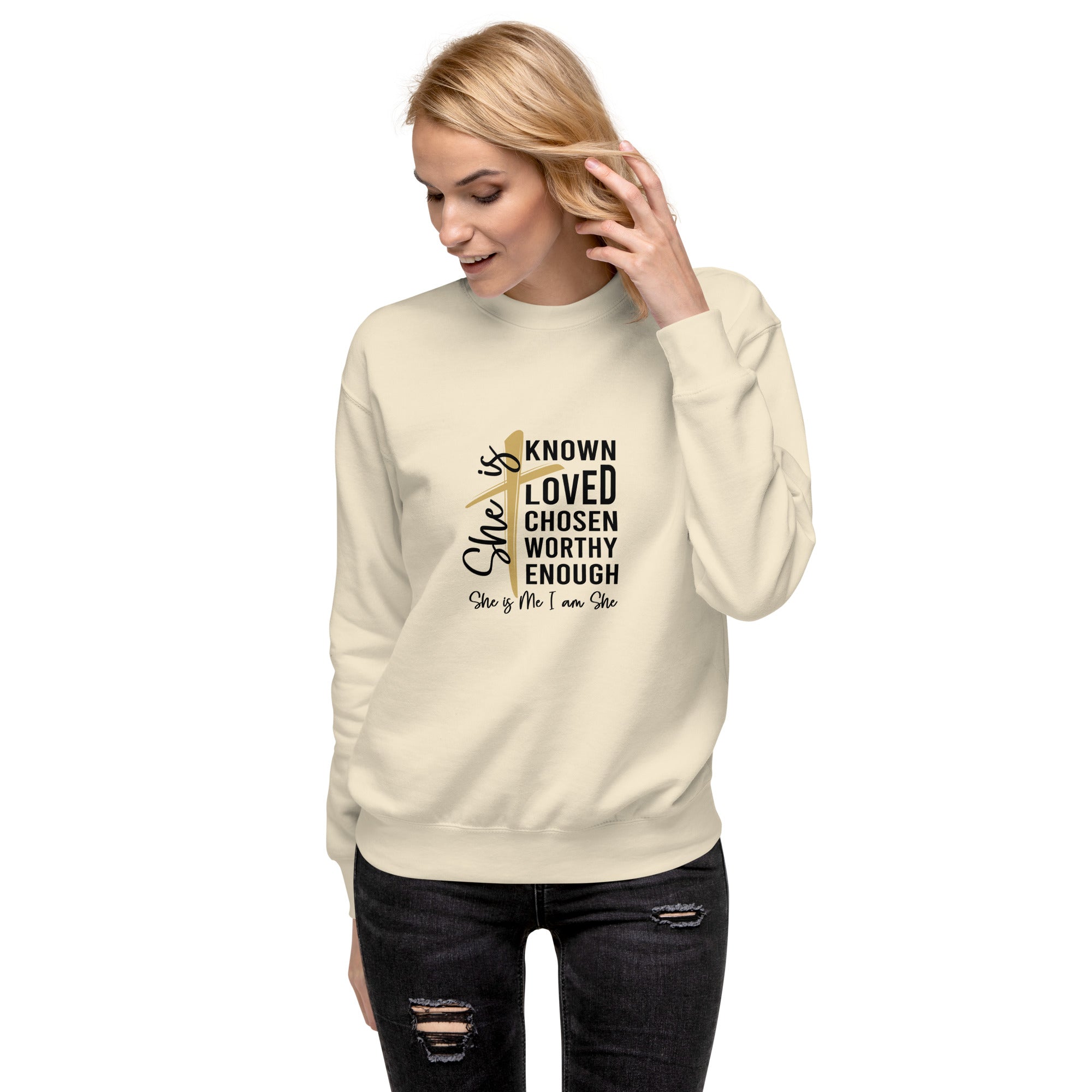 She Is Me and I am She Premium Sweatshirt-Phoenix Styles