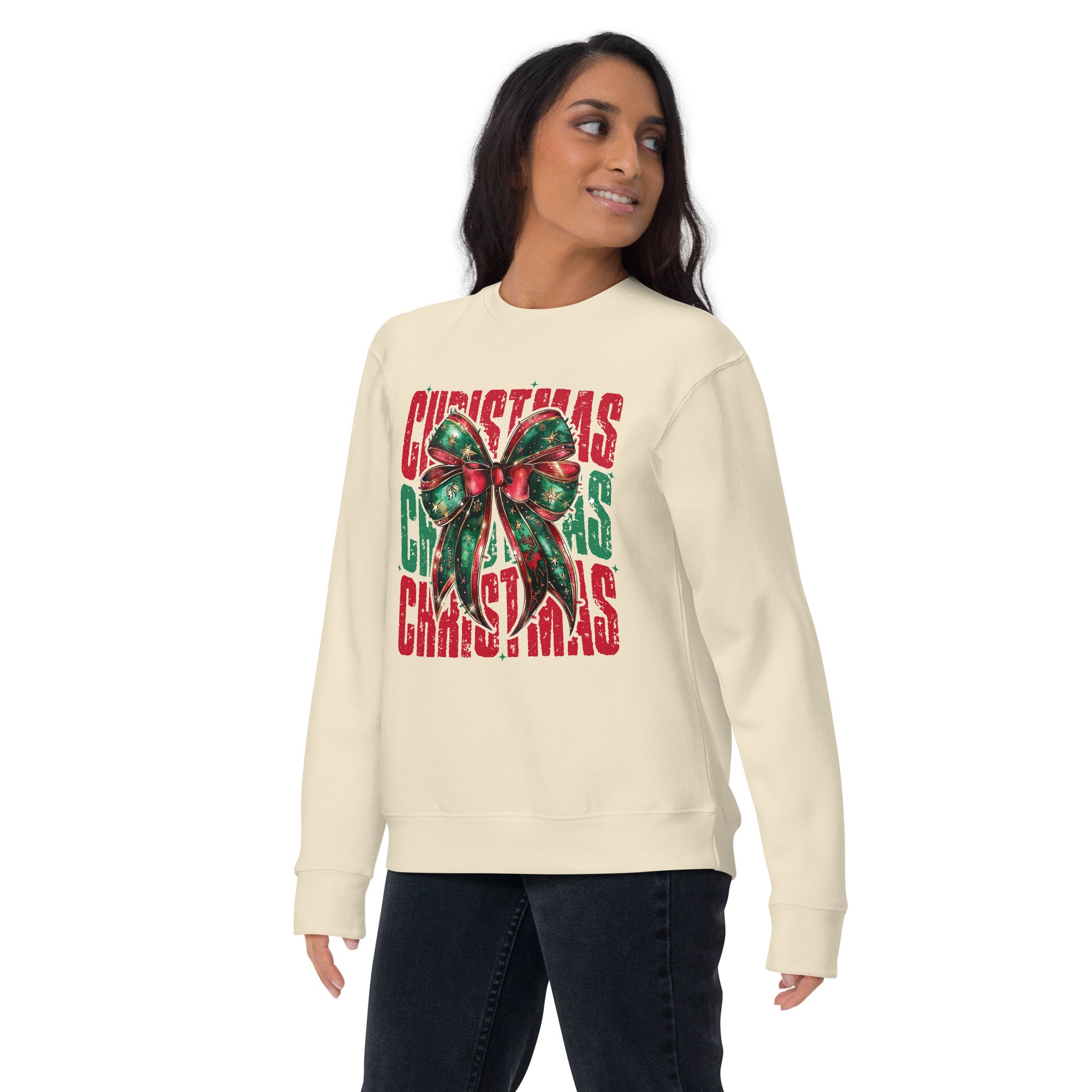 Holiday Coquette Bow Unisex Premium Sweatshirt-Phoenix Styles