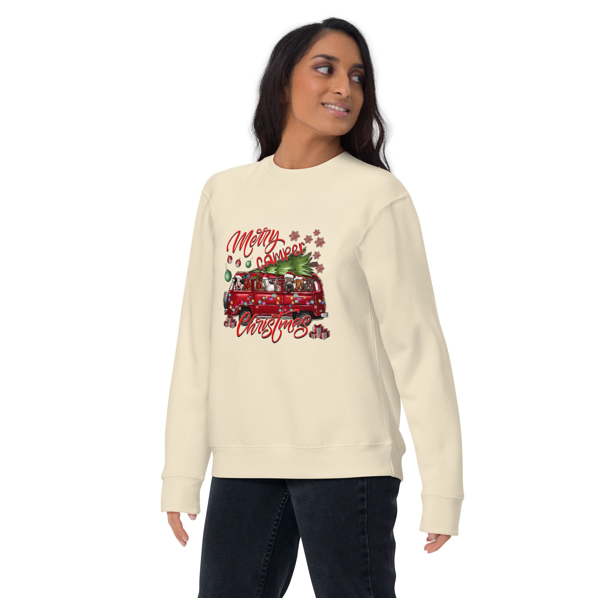 Merry Christmas Camper Van Premium Sweatshirt-Phoenix Styles