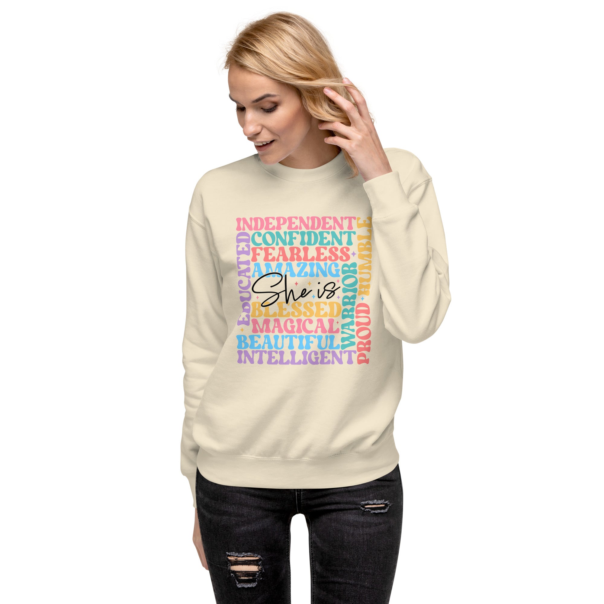 She Is Blessed Premium Sweatshirt-Phoenix Styles