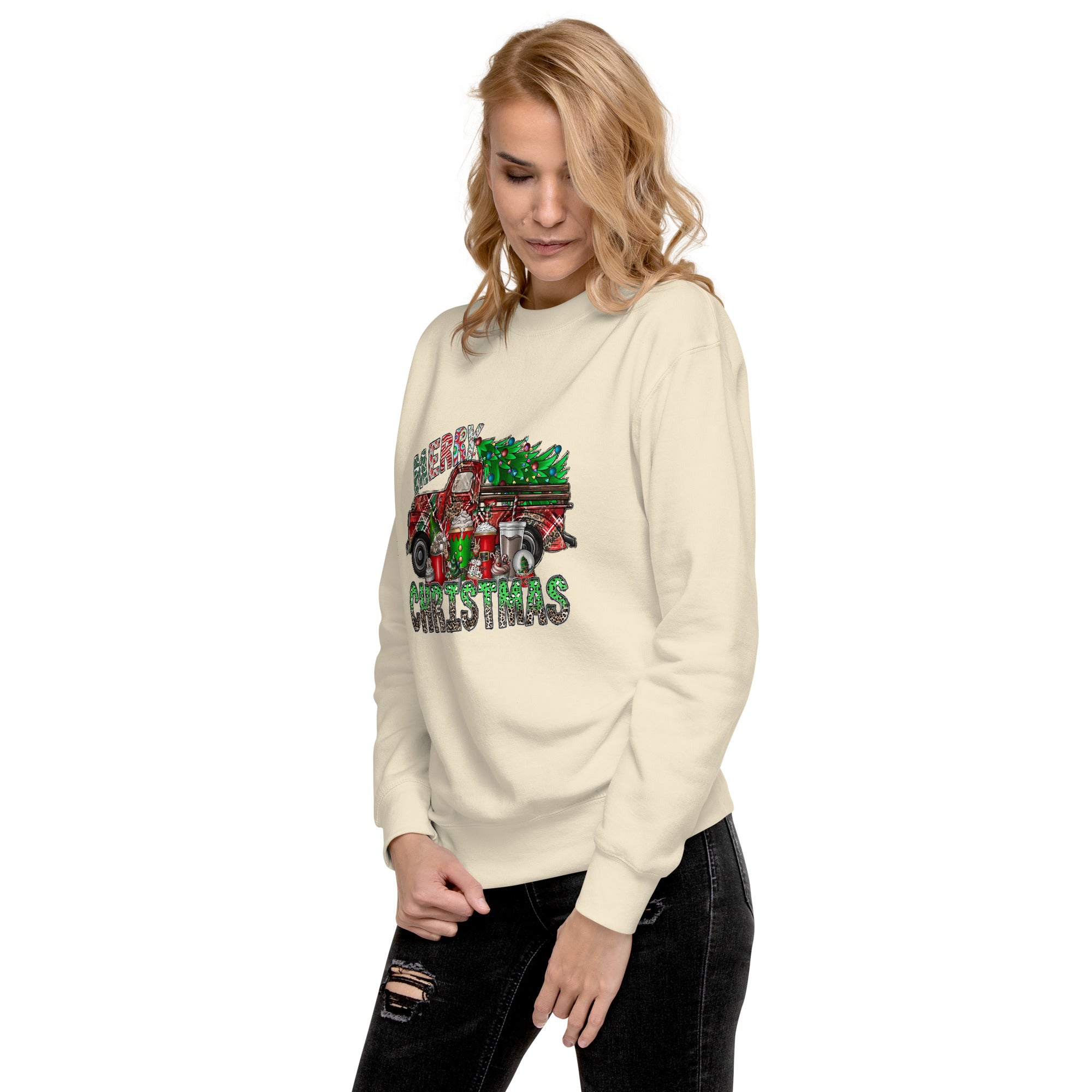 Merry Christmas Truck Unisex Premium Sweatshirt-Phoenix Styles