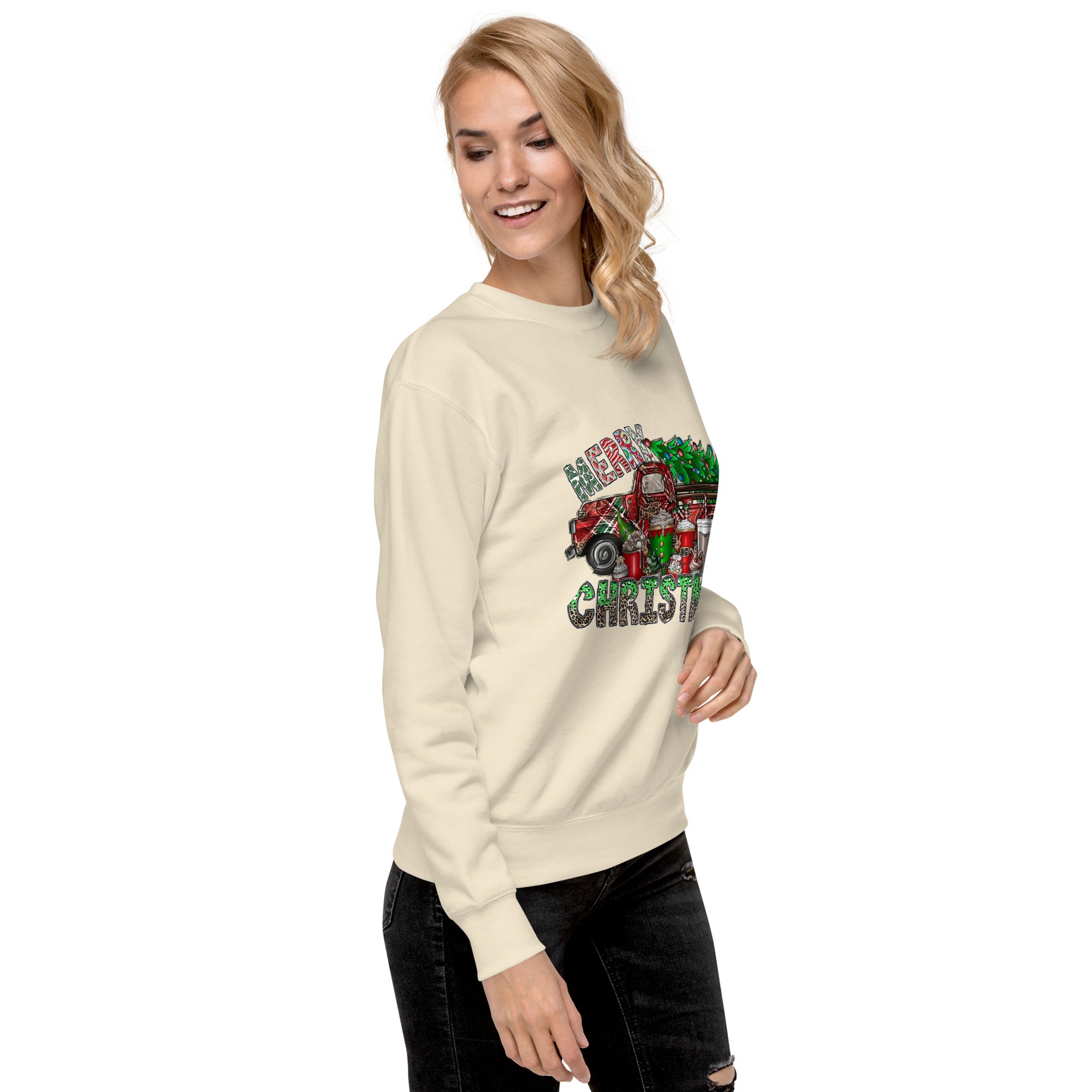 Merry Christmas Truck Unisex Premium Sweatshirt-Phoenix Styles