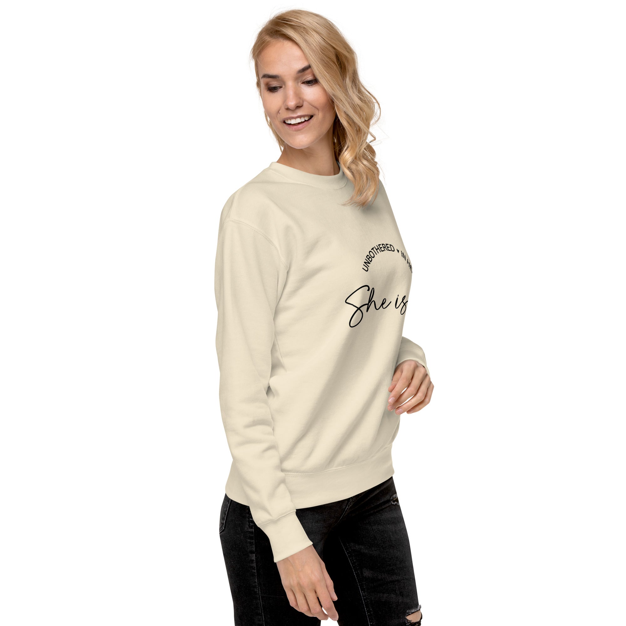 She Is Unbothered Premium Sweatshirt-Phoenix Styles