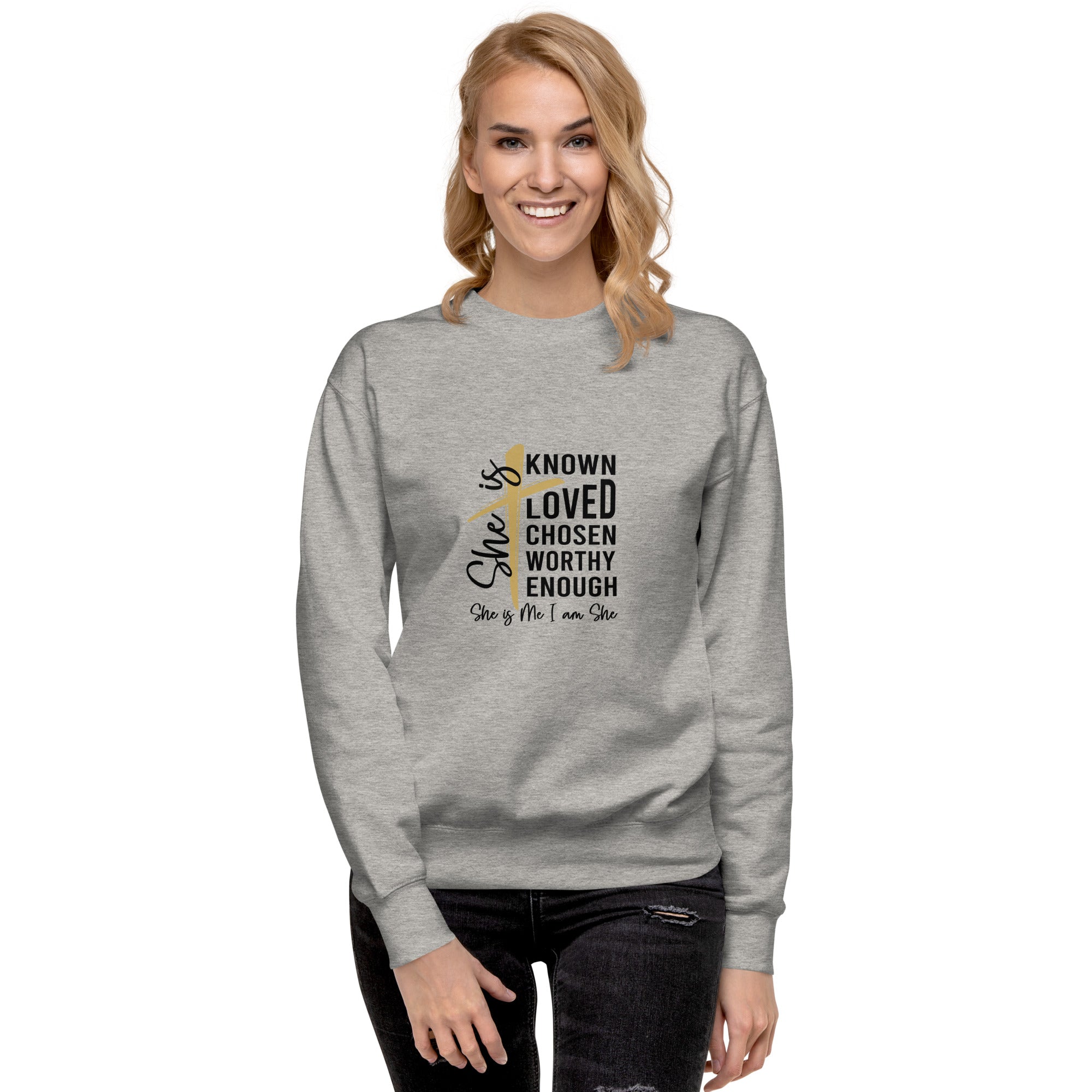 She Is Me and I am She Premium Sweatshirt-Phoenix Styles