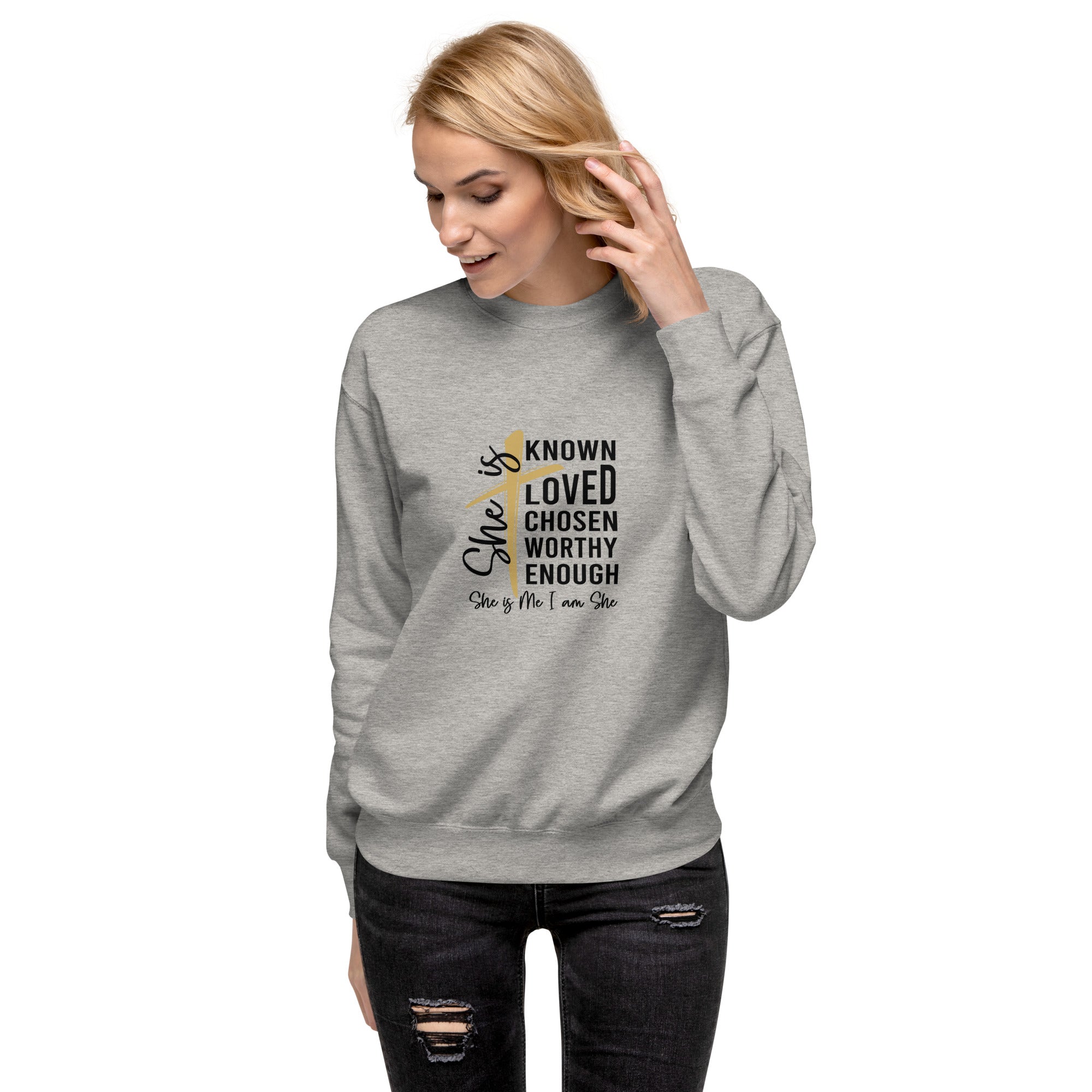 She Is Me and I am She Premium Sweatshirt-Phoenix Styles